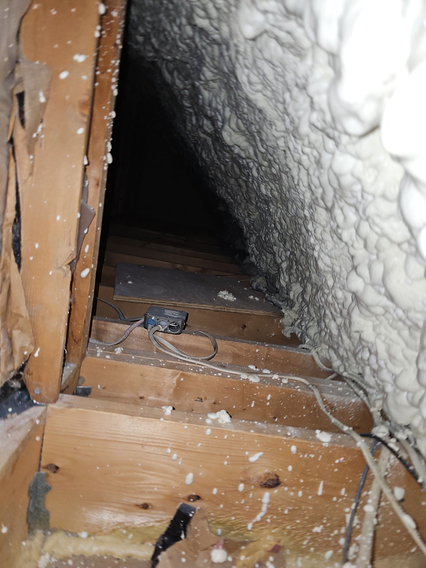 Attic Insulation using open cell spray foam by NYS Foam & Energy