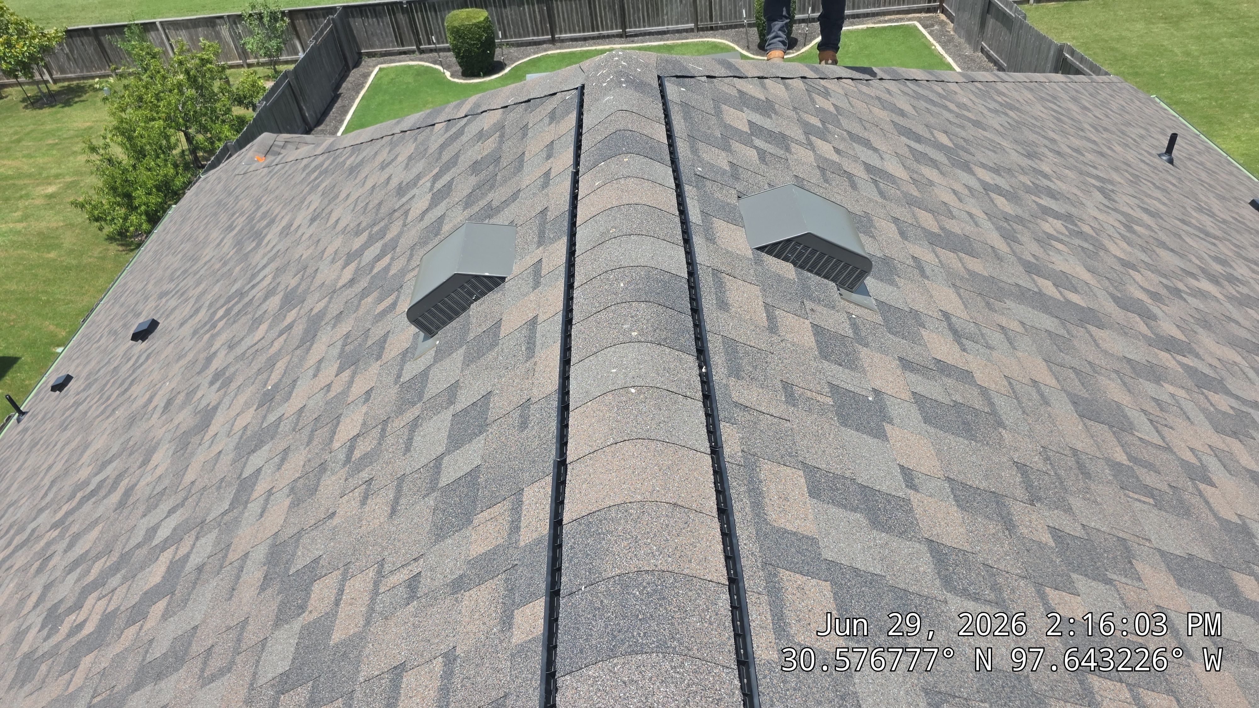 Architectural Shingle Roof Replacement and Hail Damage Restoration in Round Rock by Caliber Restoration LLC