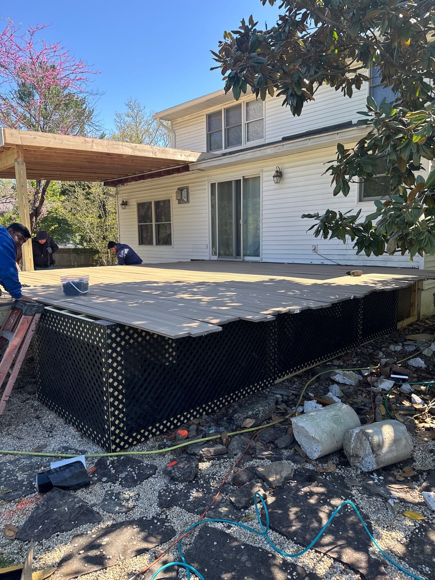 Deck Resurface with an add on roof in Princenton by deck guardian