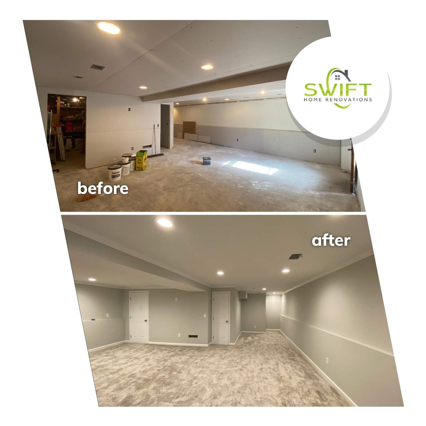 Complete Basement Remodeling and Living Space Conversion in Marietta by Swift Home Renovations