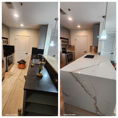 Dry Bar and Kitchen Countertop Conversion