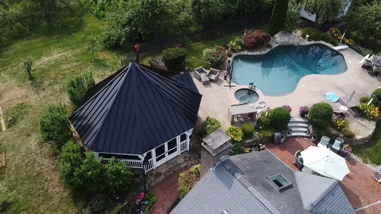 Standing Seam Black Metal Roof- Gazebo by Loyalty Exterior Solutions 