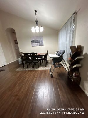Dark Wood-Look Laminate Flooring Installation in Chandler Dining Room