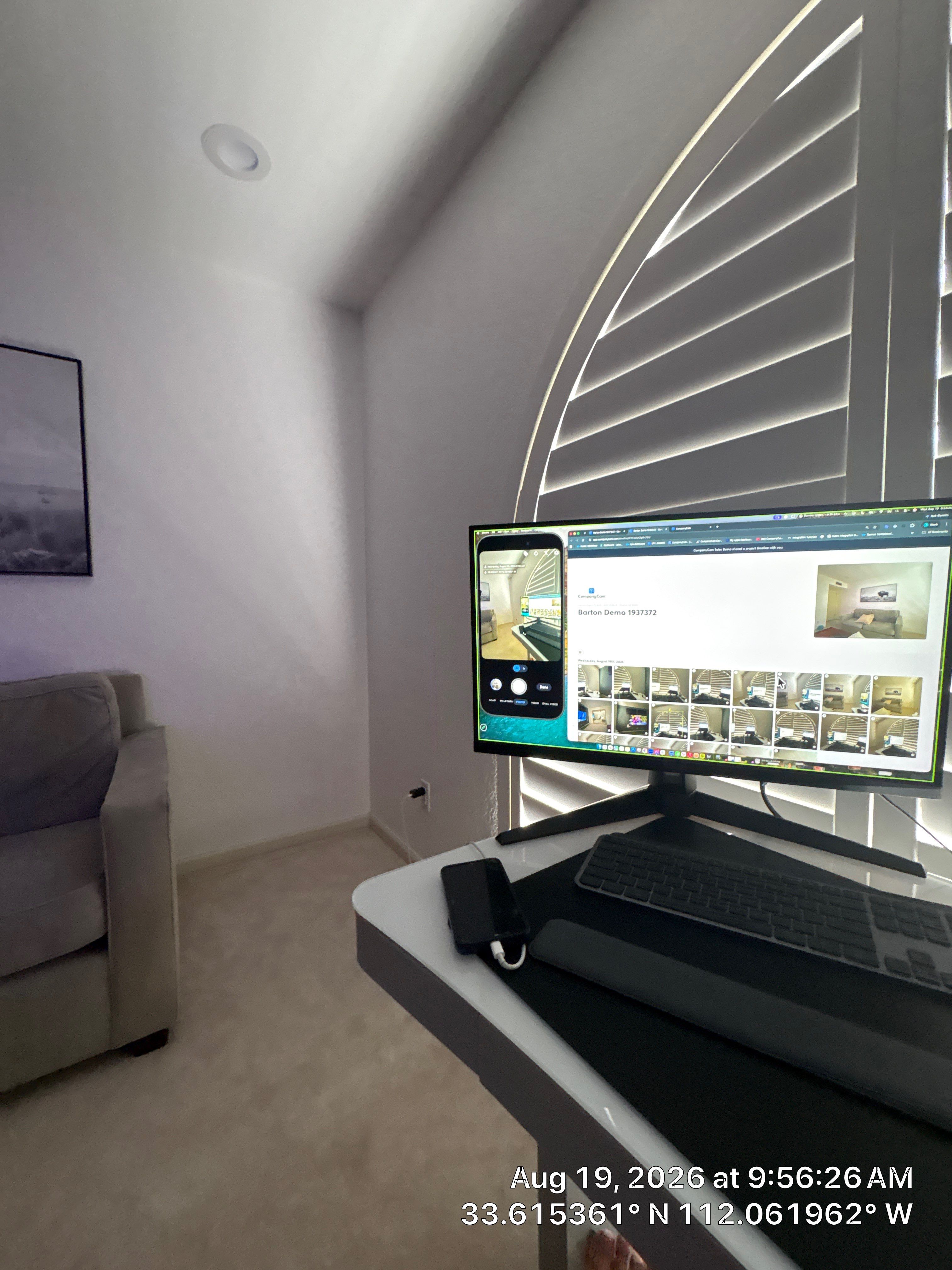Phoenix Home Office Renovation with Arched Plantation Shutters by CompanyCam Sales Demo