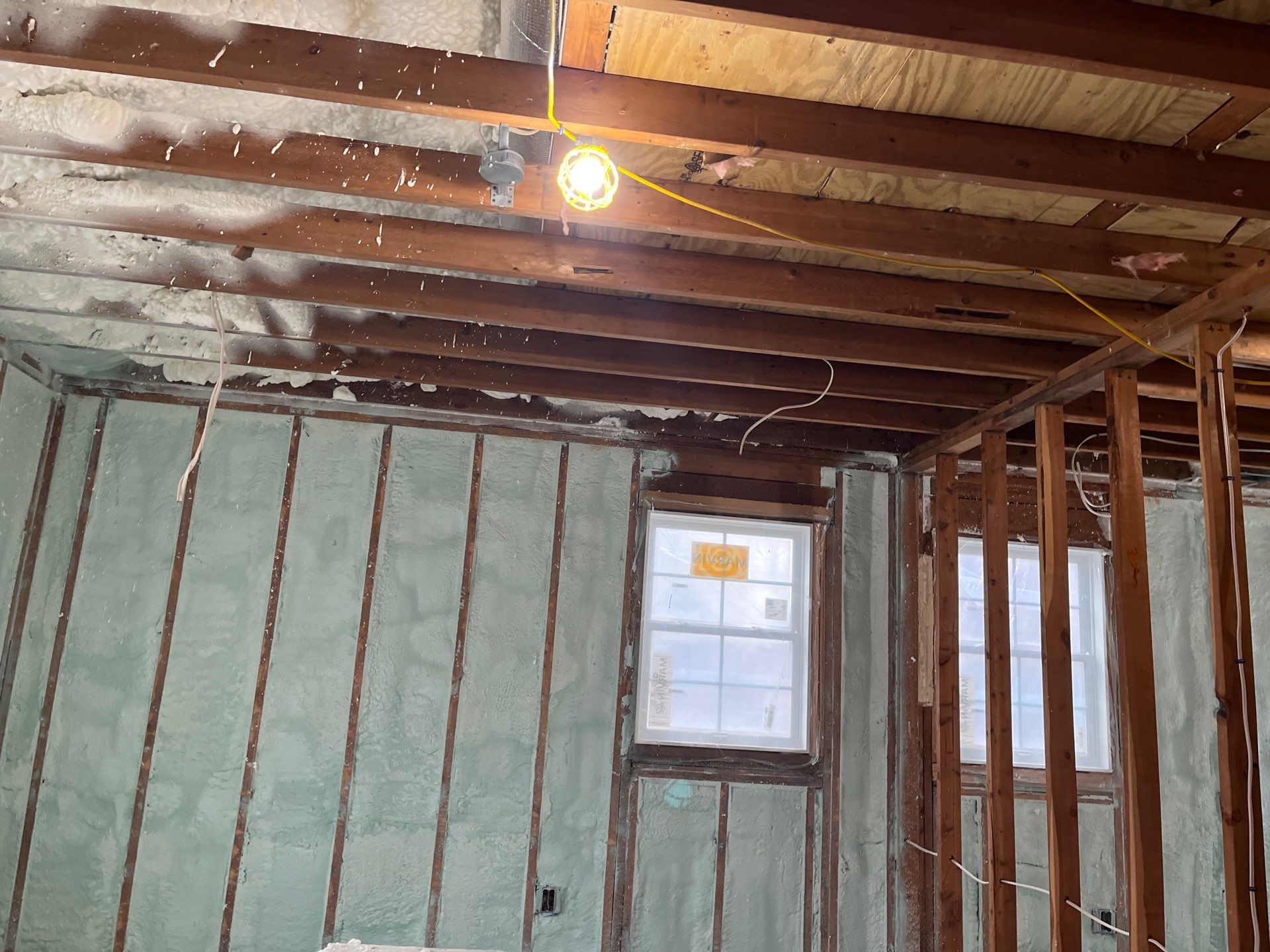 Basement Exterior Walls using Closed Cell Spray Foam by NYS Foam & Energy