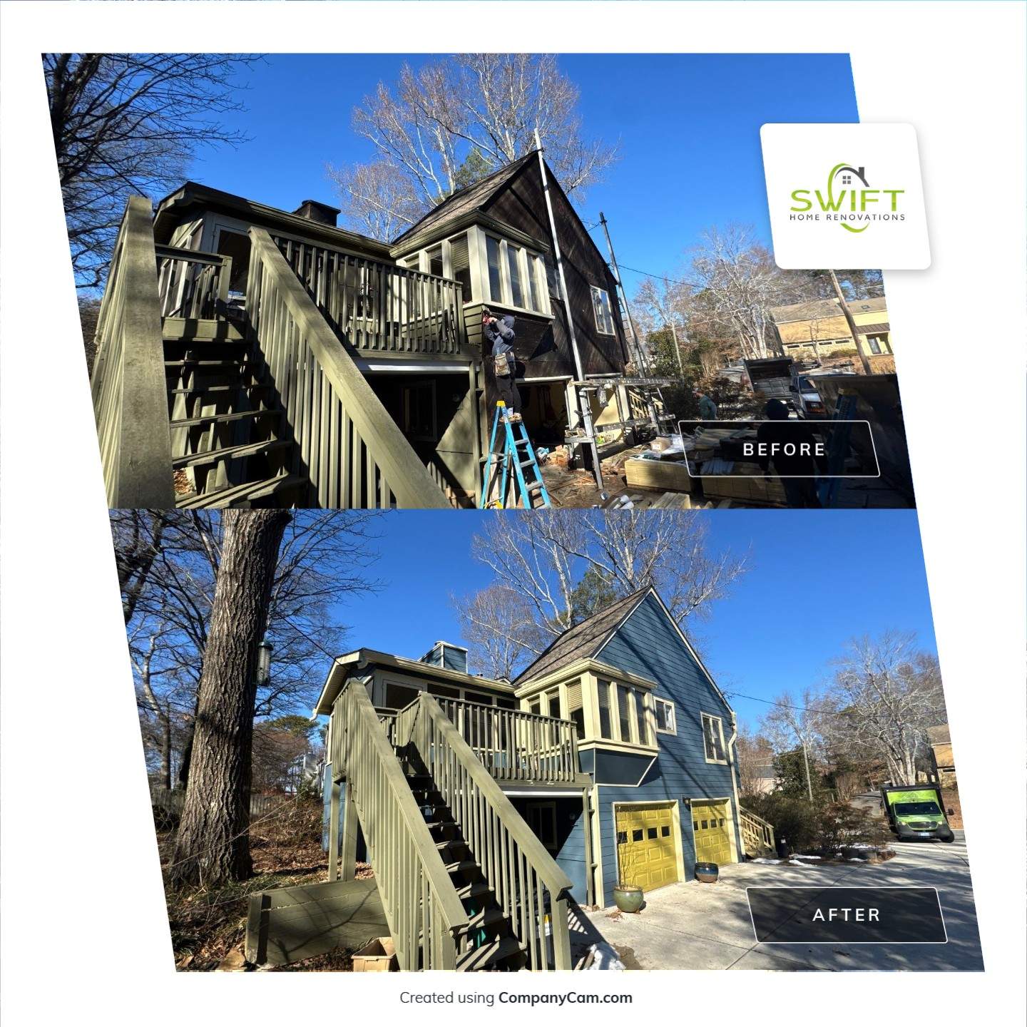 Full Exterior Siding Replacement and Deck Renovation in Marietta by Swift Home Renovations