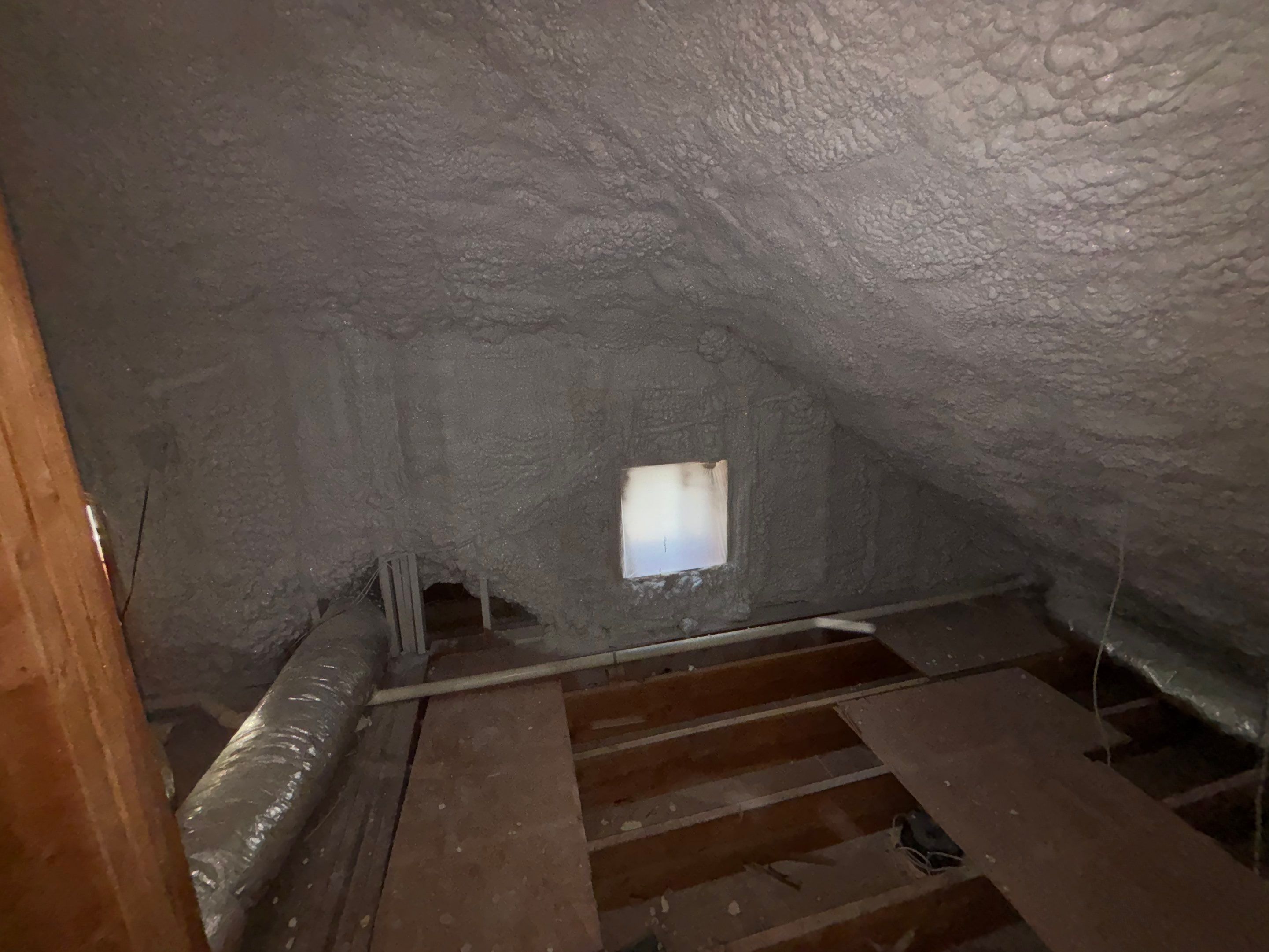Attic Insulation using open cell spray foam by NYS Foam & Energy