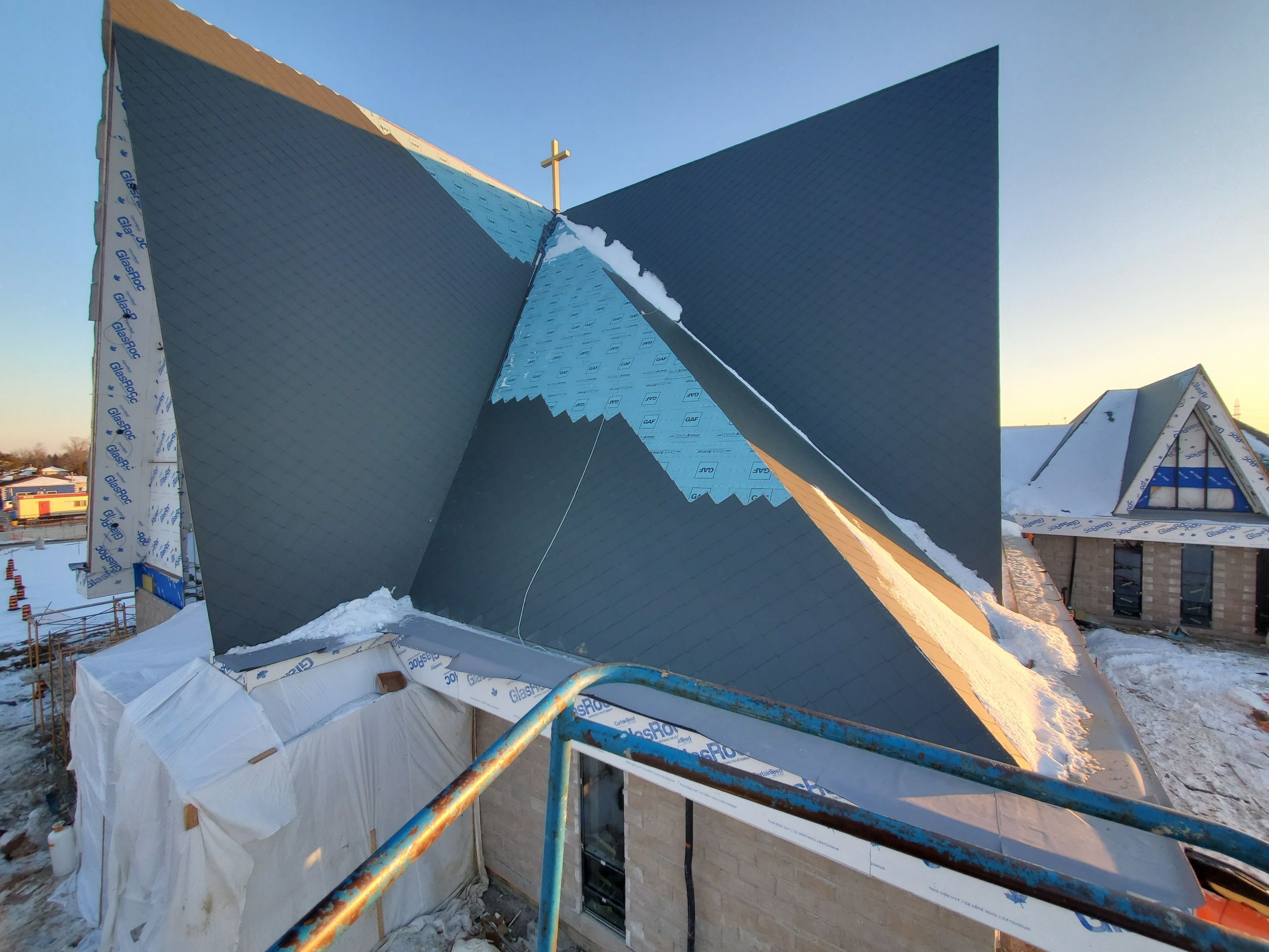 Commercial Roofing Installation using Diamond Tile Metal Shingles , Tpo Flat Roof by Jay Carter Roofing & Sheet Metal