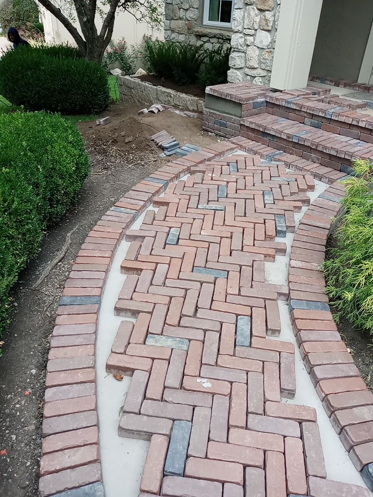 New Driveway and Sidewalk by LAND ESCAPES LLC