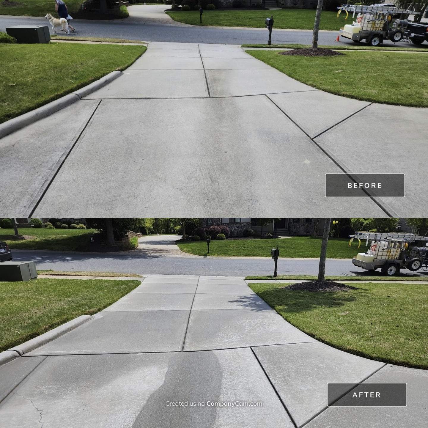 concrete Clean using cleaner by Power Wash Masters LLC