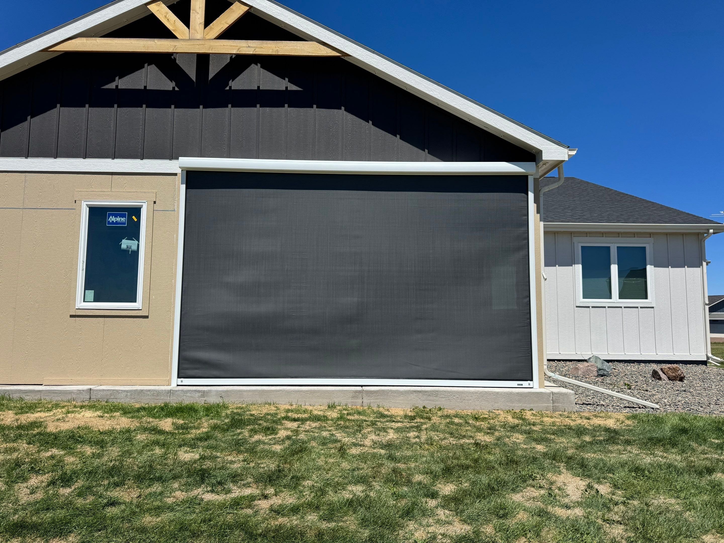 Exterior All-Weather Screen Installation for Cheyenne Residential Patio by Outdoor Solutions Colorado