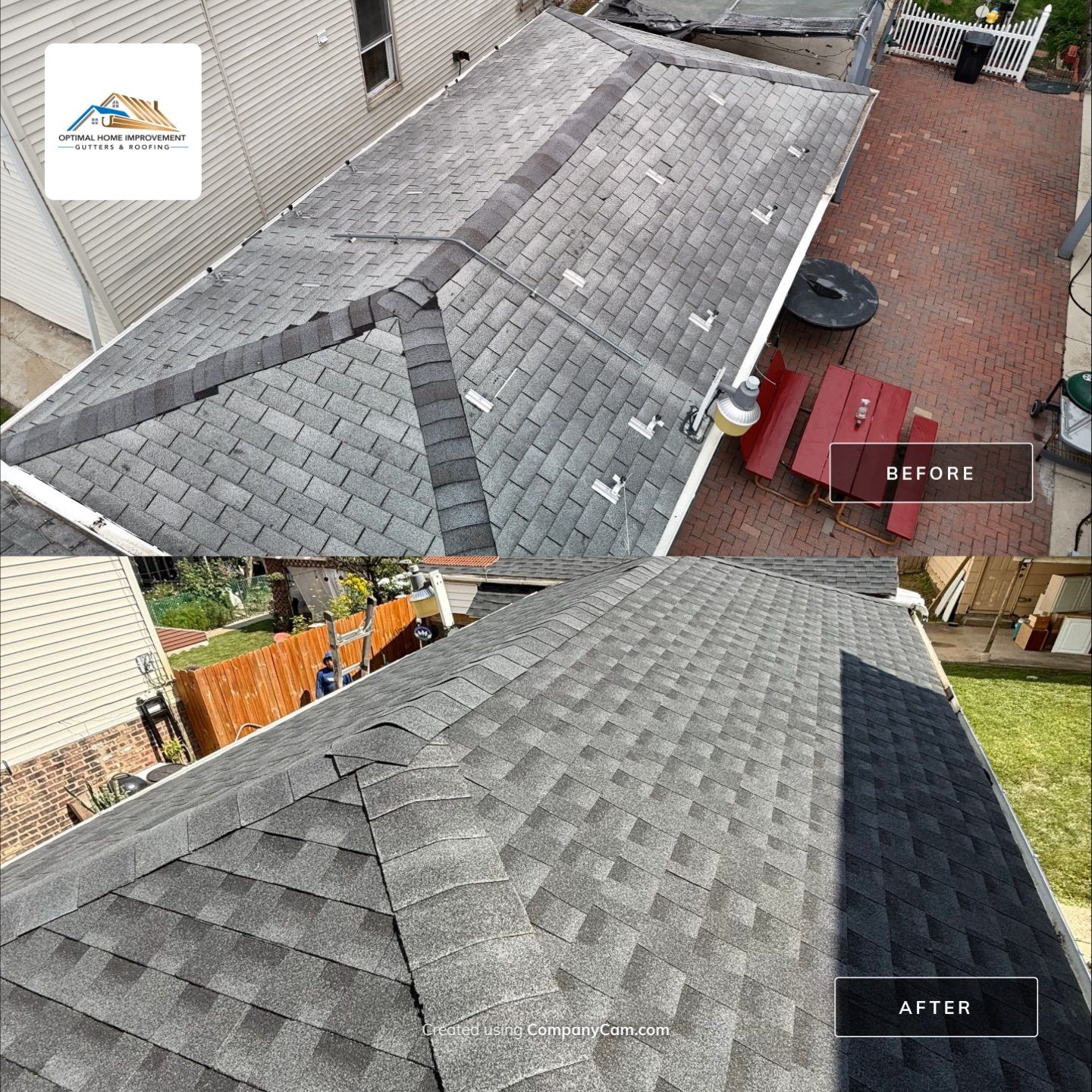 Residential roofing with GAF by Optimal Home Improvement 