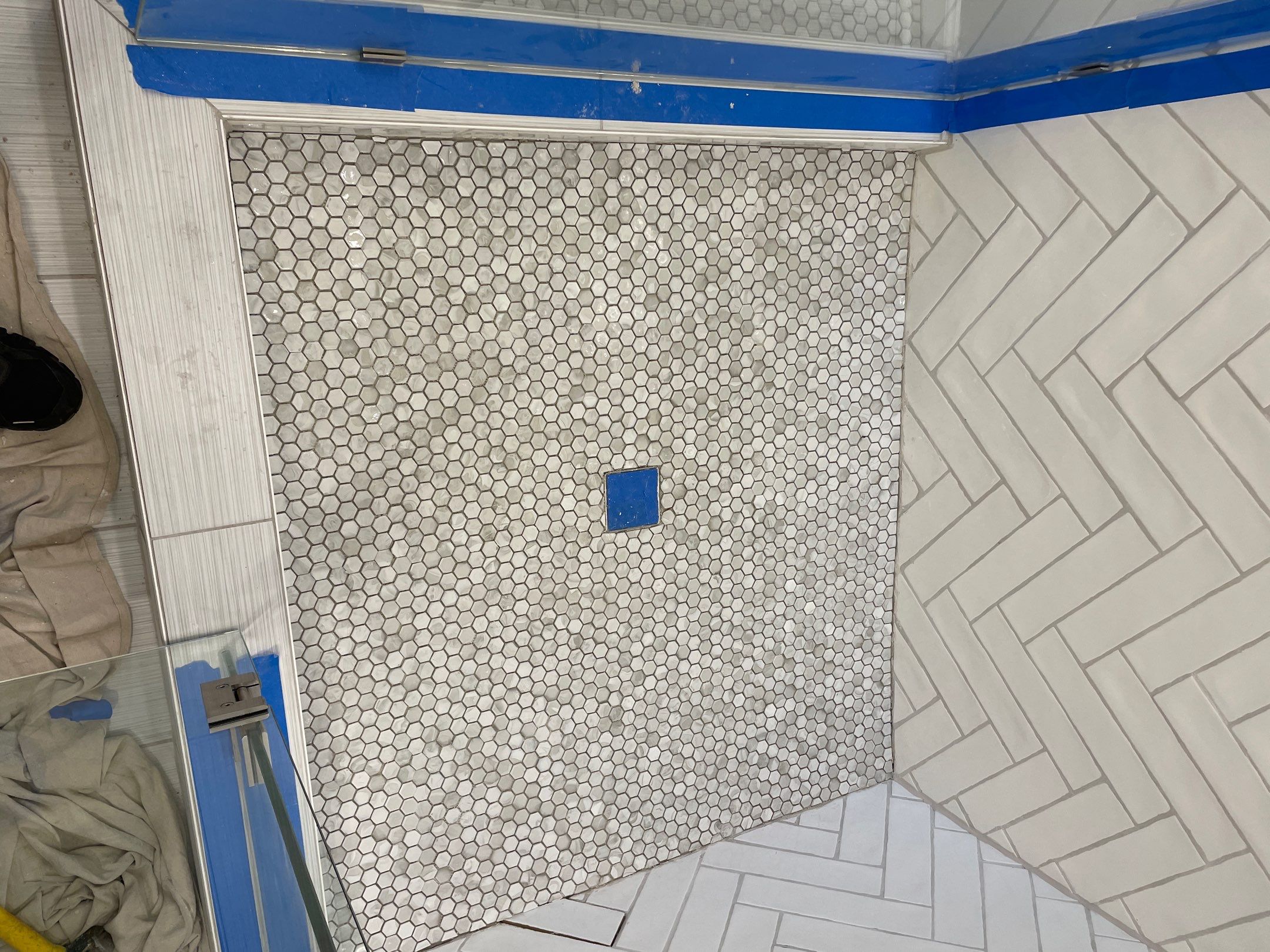 Bathroom Remodel using Schluter by Footprints Floors of Coastal Carolina