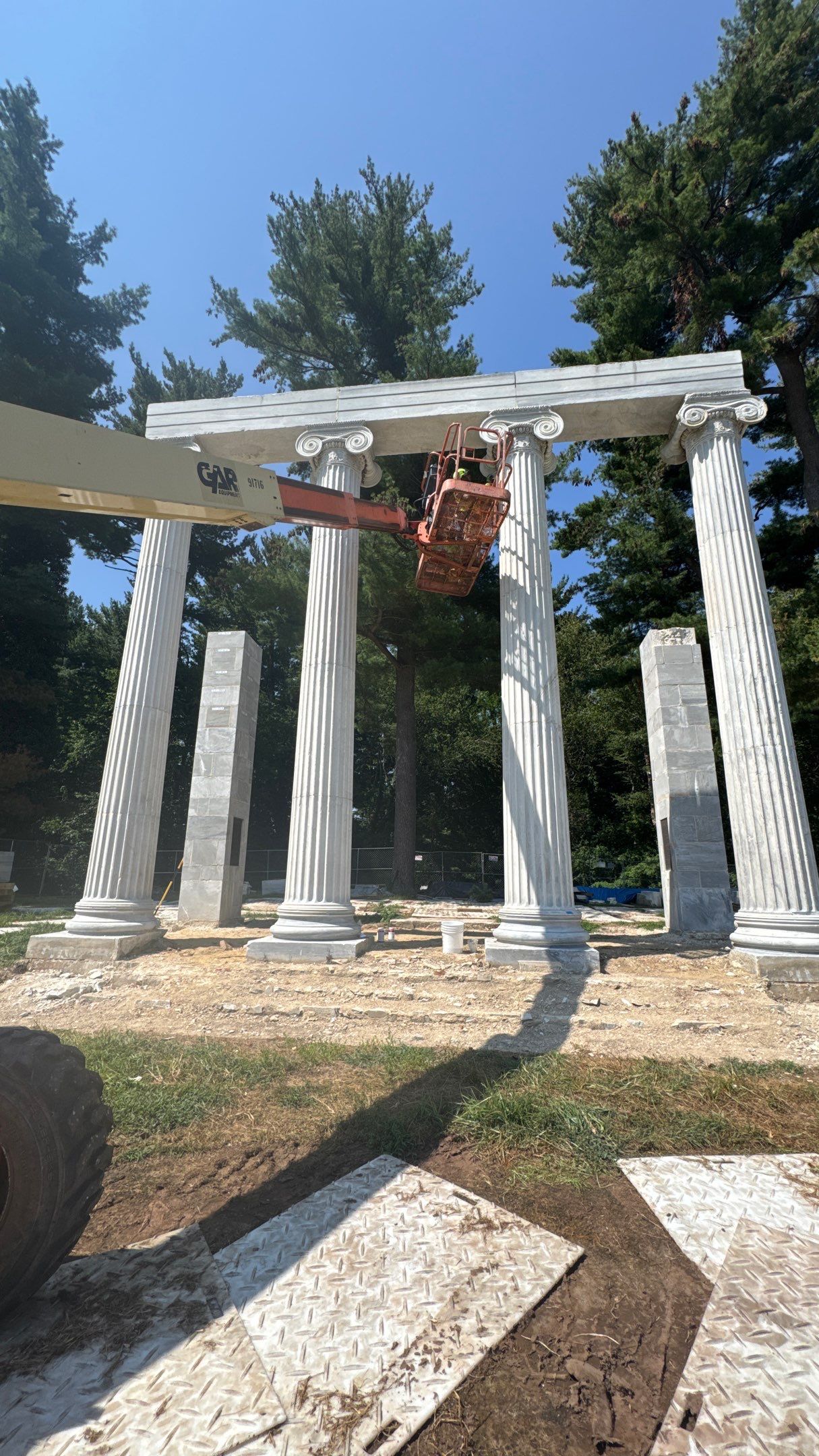 Historic Colonnade Restoration and Masonry Repair in Princeton by INTERSTATE CONTRACTING & RESTORATION