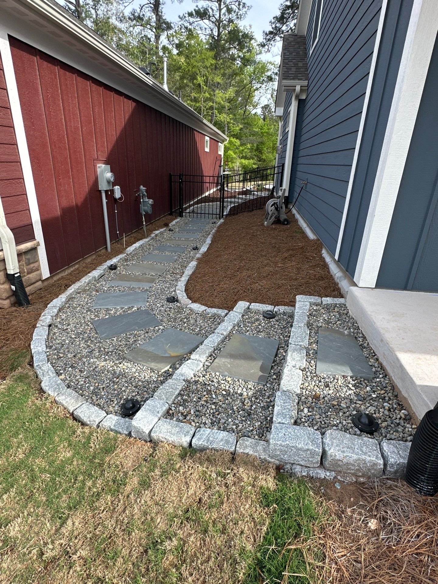 Hardscape lighting in Chapel Hill by Martinez Brother’s Nc Landscaping Inc