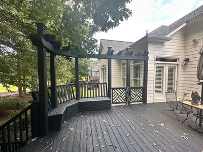 Dark Deck and Pergola Wood Staining Project in Acworth
