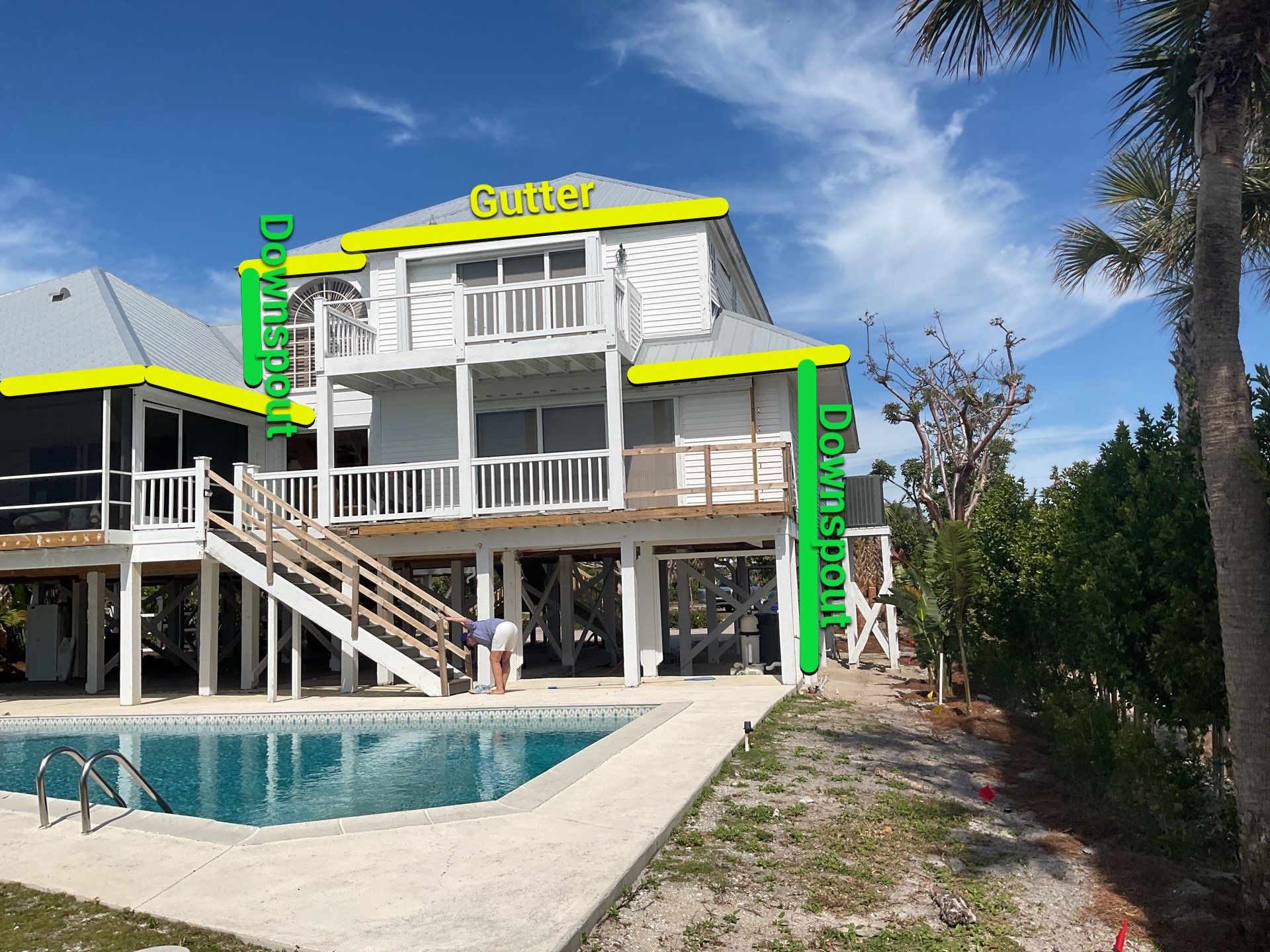 Downspout Installation using Downspout Extension in Sanibel FL by Gutter Professors