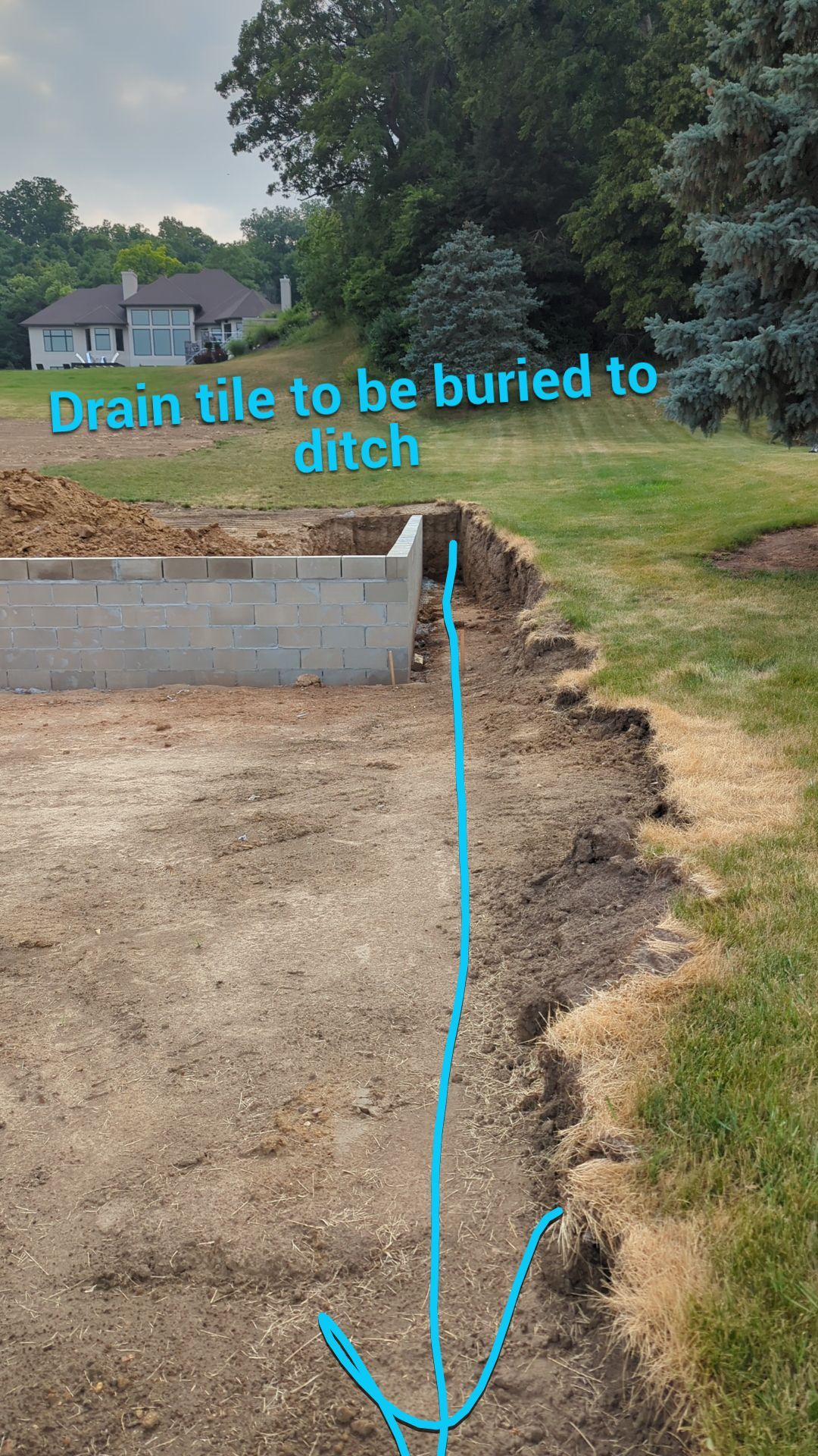 Fence / Retaining Wall using Block then parge by ACE Waterproofing & Basement Solutions