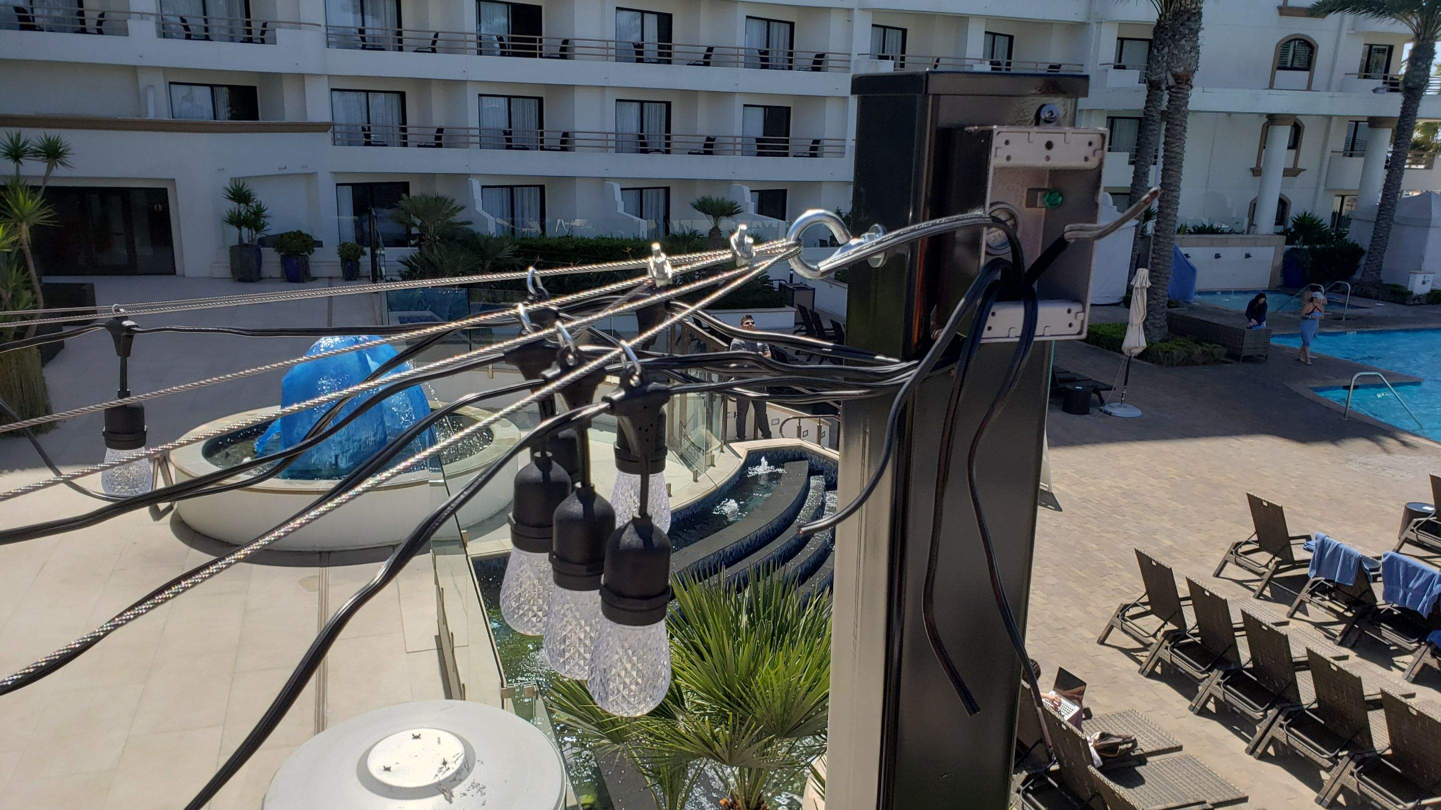 Hilton Waterfront Bistro Light Install by BrightLife Designs llc