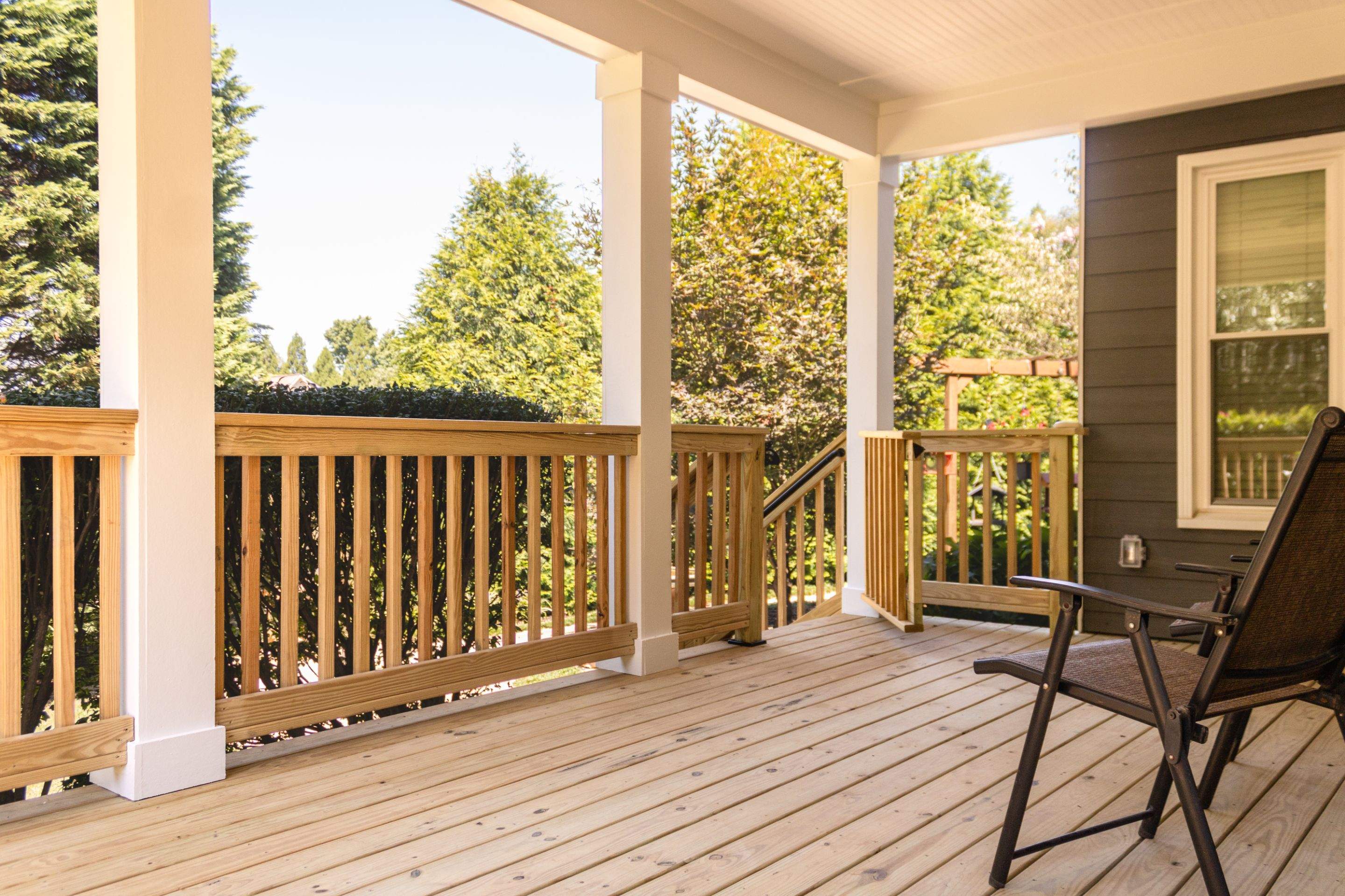 Roswell, GA Wood Deck and Covered Porch Build  by Nelson Exteriors 