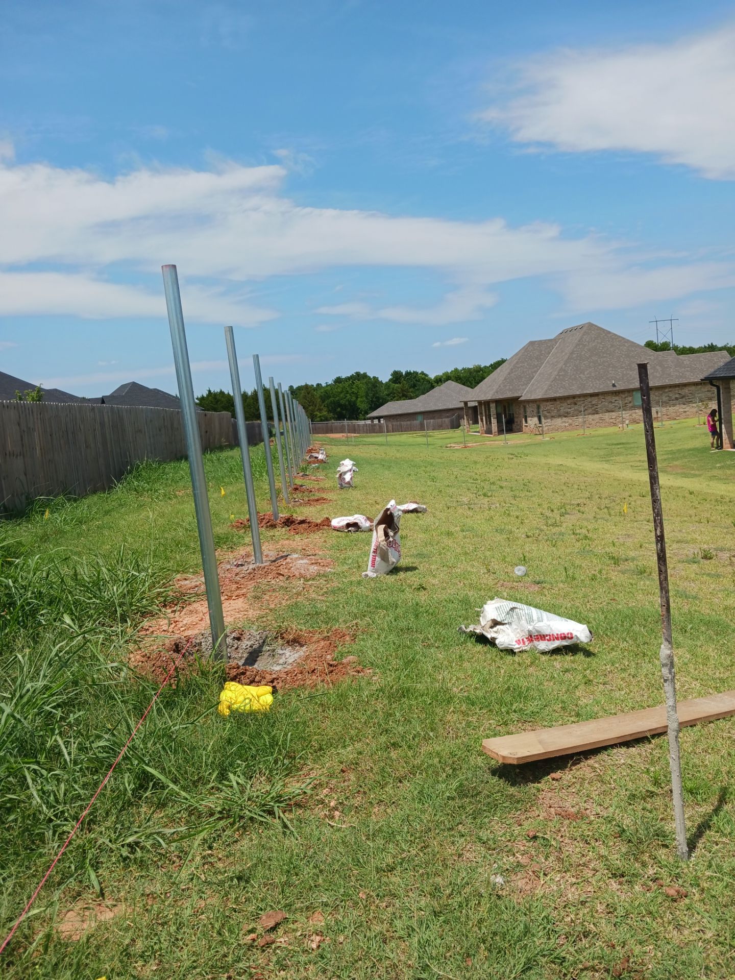 Cedar Fence using Metal Poles by Clays Services Inc
