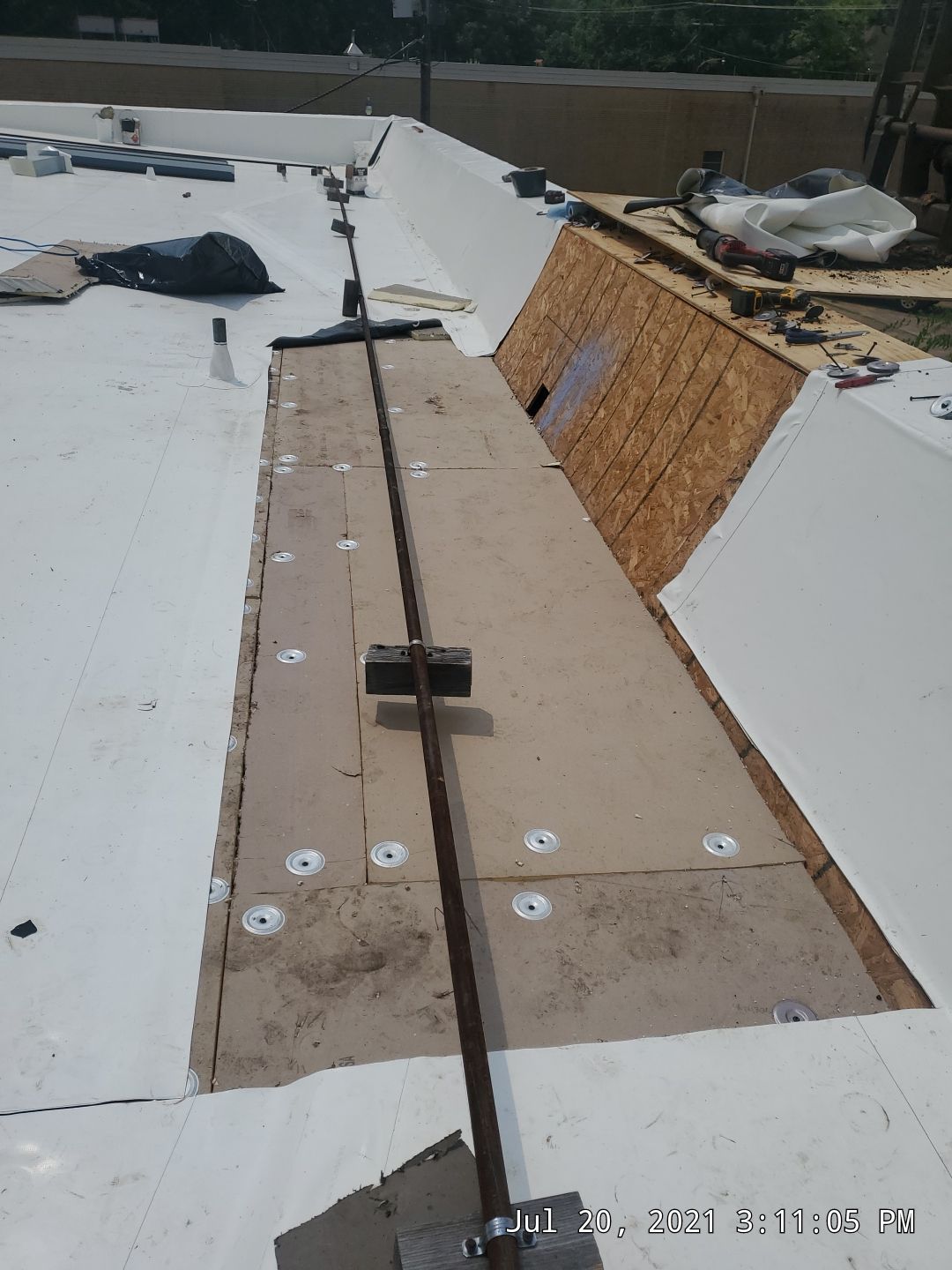 Commercial Roofing Installation using 50 mil PVC by Hostetler Roofing