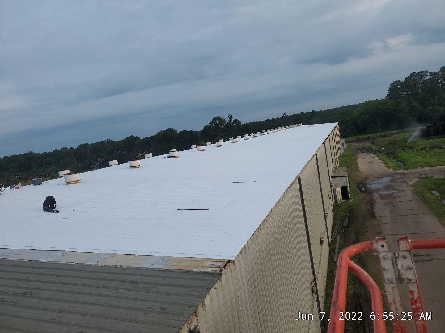 Commercial Roofing Installation using Aluminum Roofing panels by Hostetler Roofing