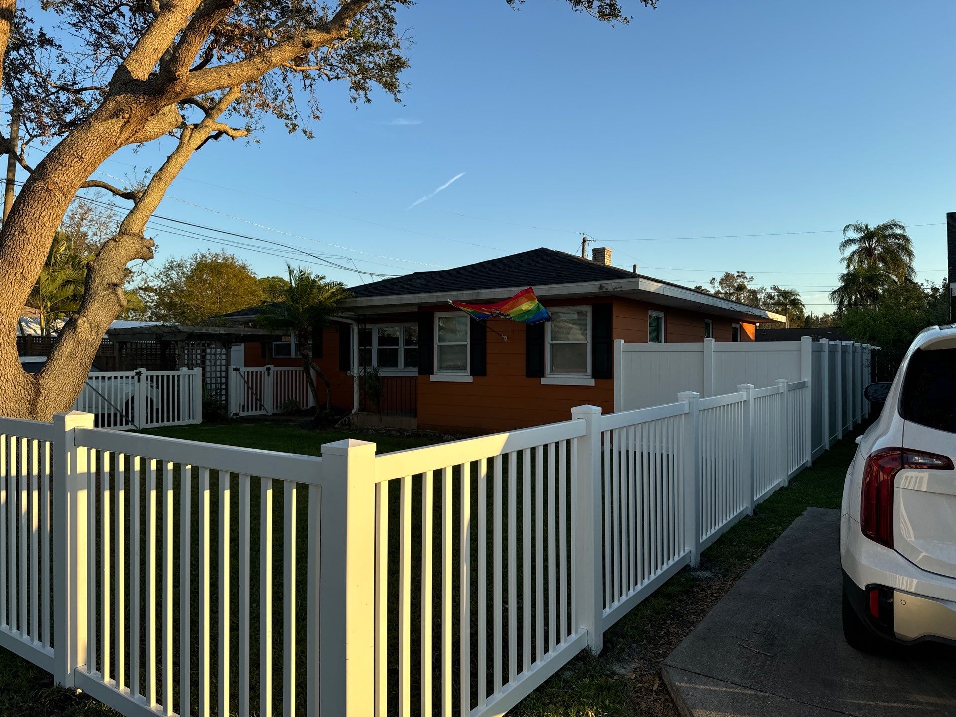 Vinyl Fence Installation using 6Ft White Vinyl Privacy Fence and a 4Ft White Vinyl Picket Fence by Asap fence and gates, LLC