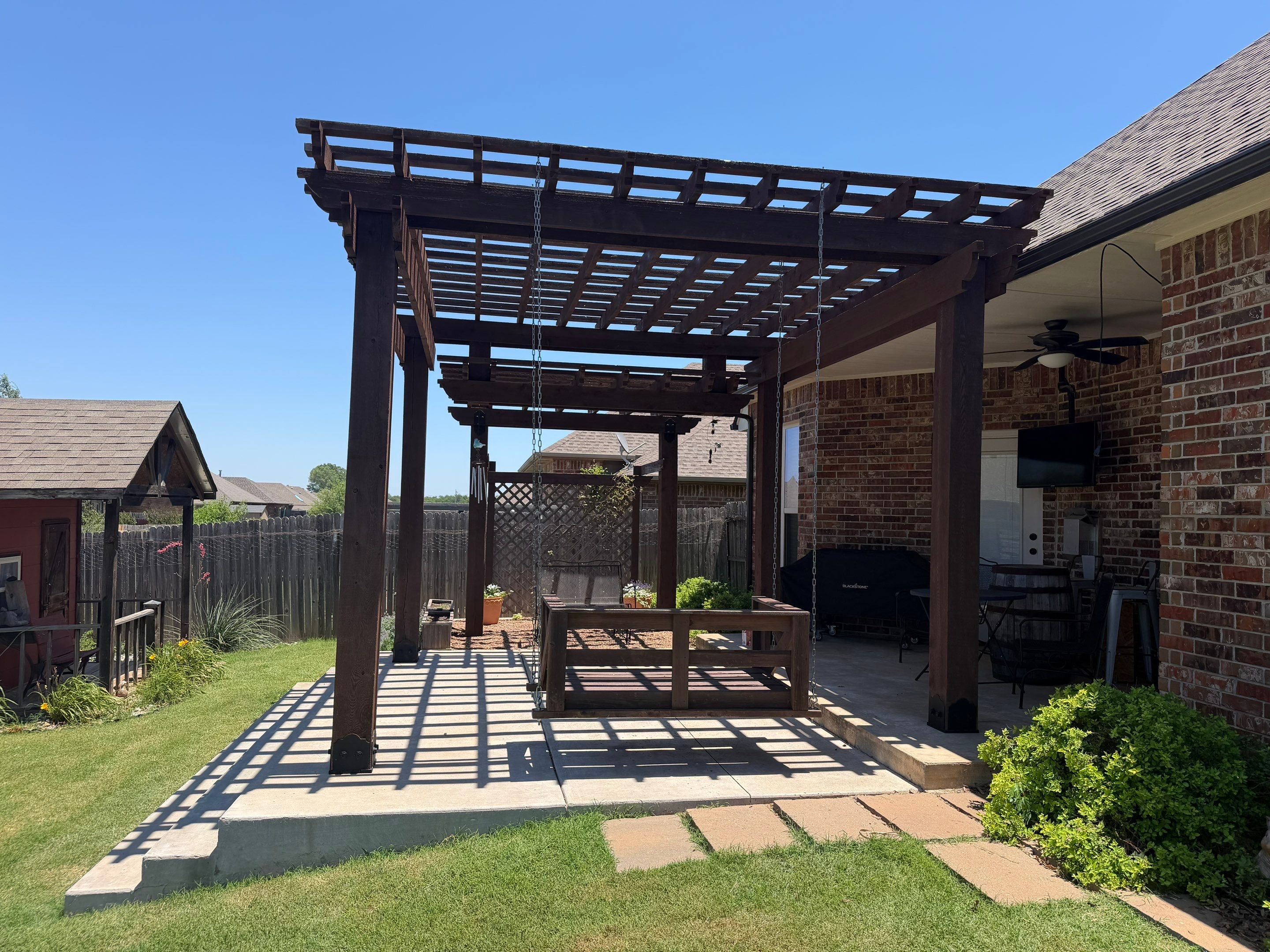GAF Architectural Shingle Roof Replacement and Decking Repair in Mustang by 5Coat Roofing & Construction