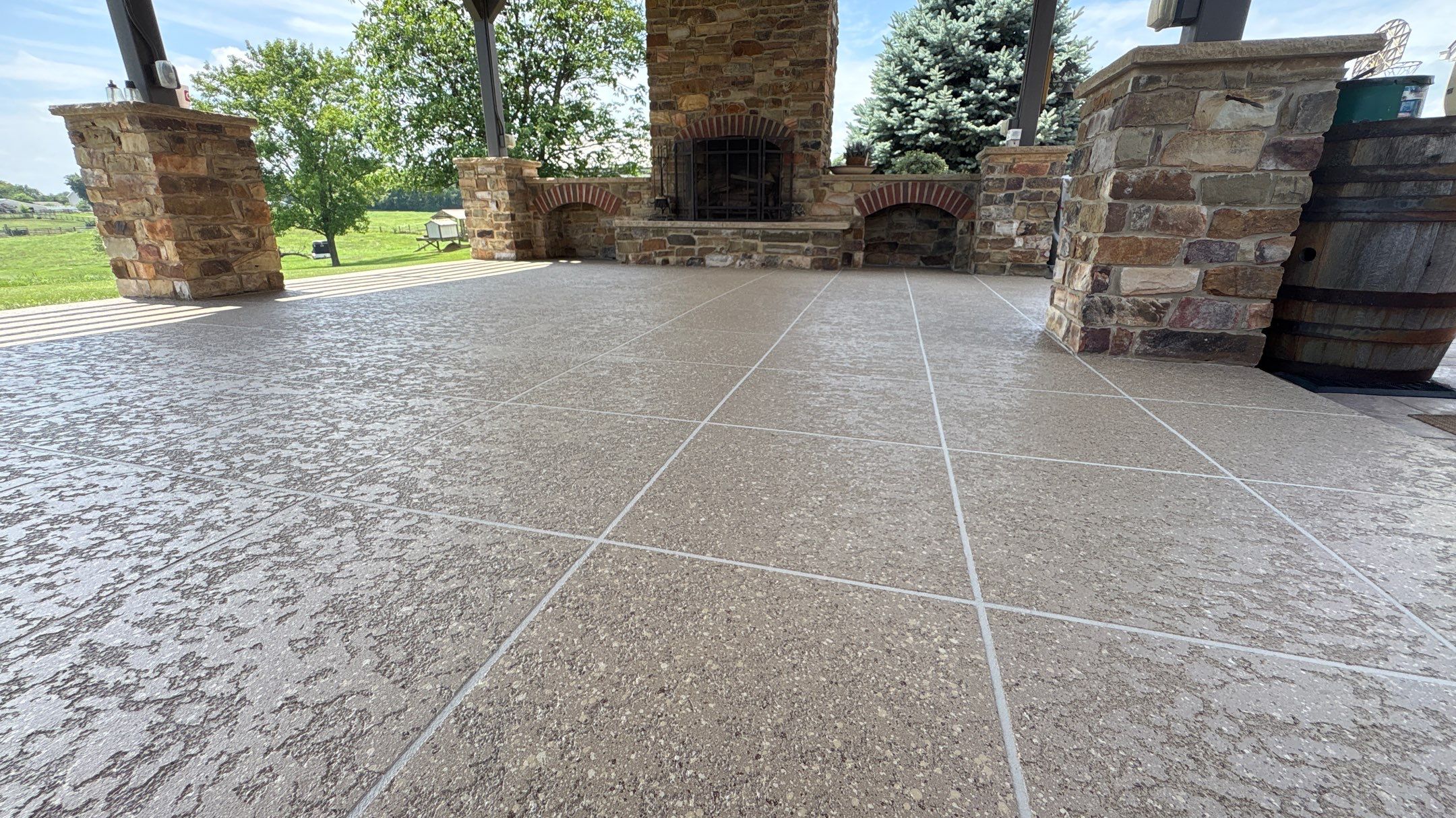 Custom Back Patio Resurface - Kearney, MO by Big Red Decorative Concrete, LLC