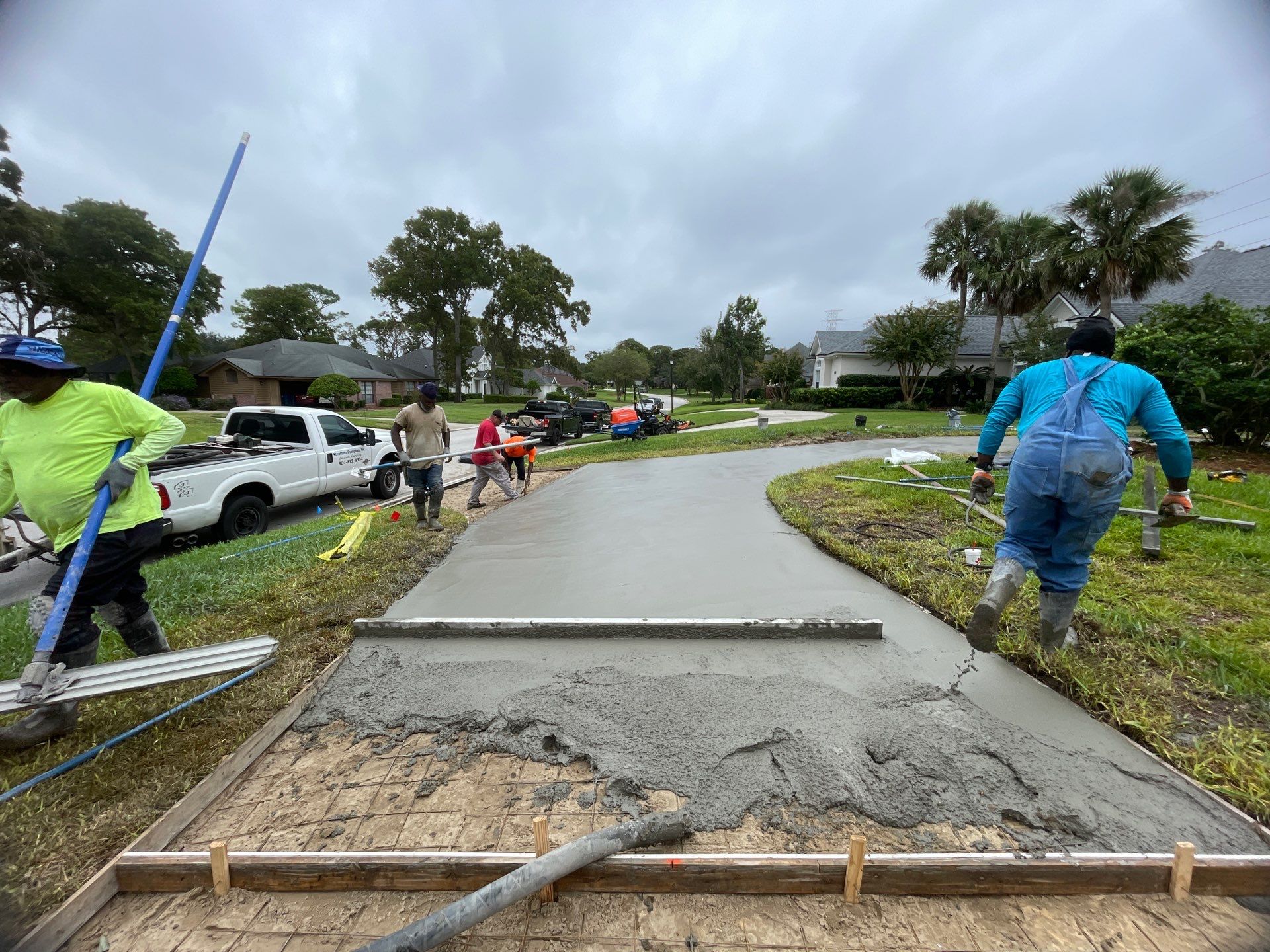 Driveway Replacement ON A HILL in Jacksonville, Florida by Burlington Concrete & Asphalt Inc