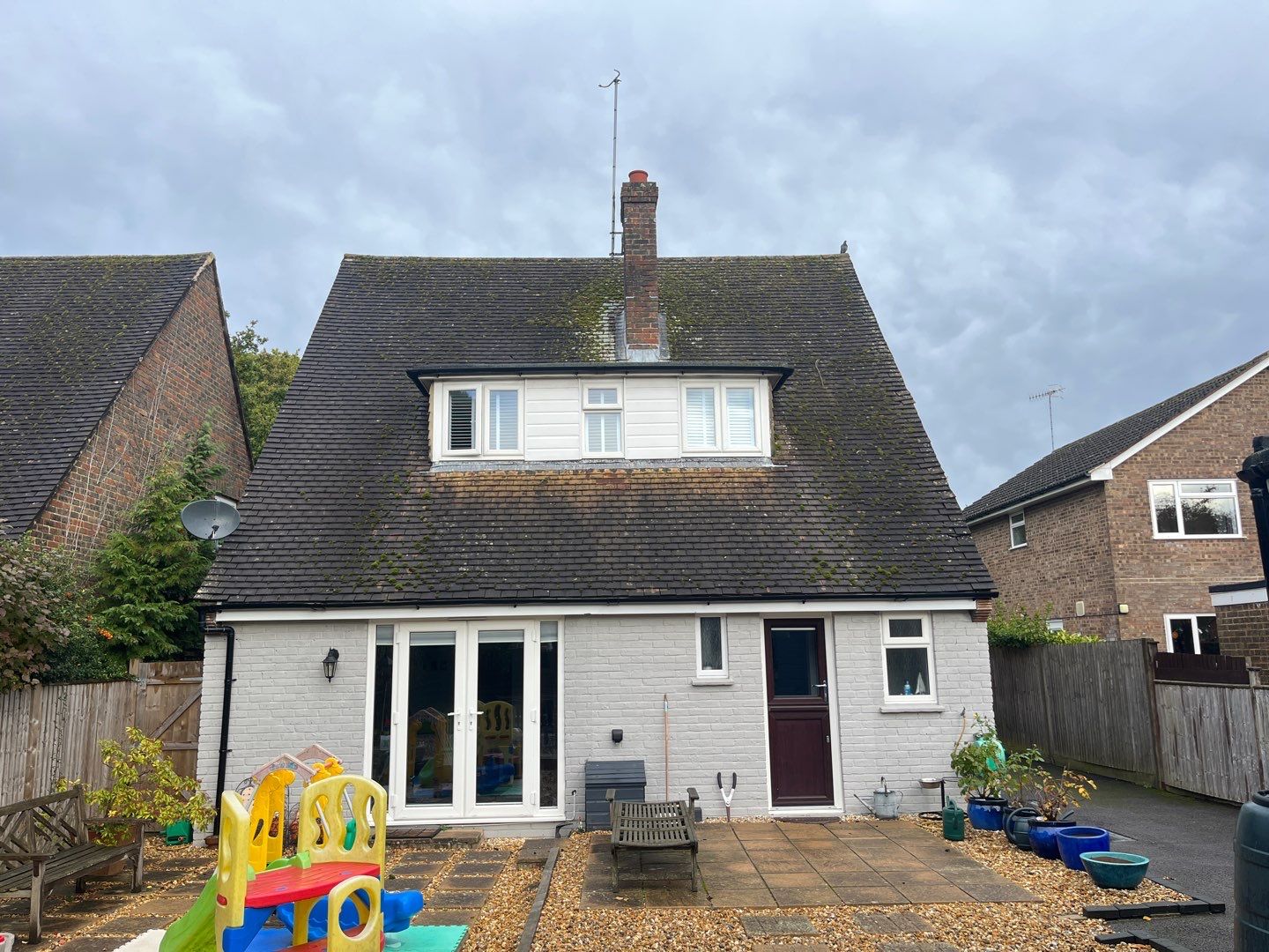 Roof Clean - Biocide Treatment using Honda 15lpm Low Pressure Washing Machine by Ges Exterior Cleaning ltd
