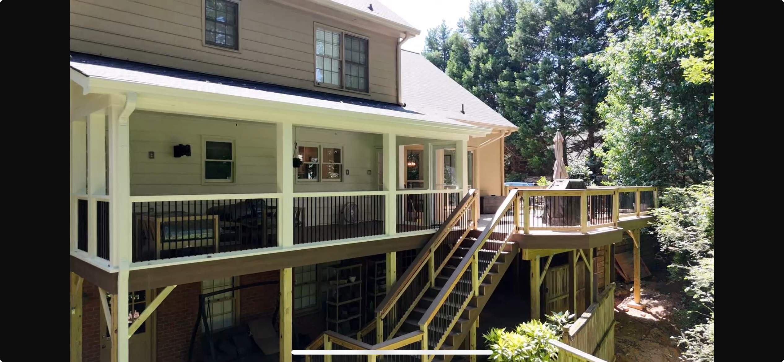 Deckorators Voyage Deck and Shed Style Covered Porch Build with Drink Rail by Nelson Exteriors 