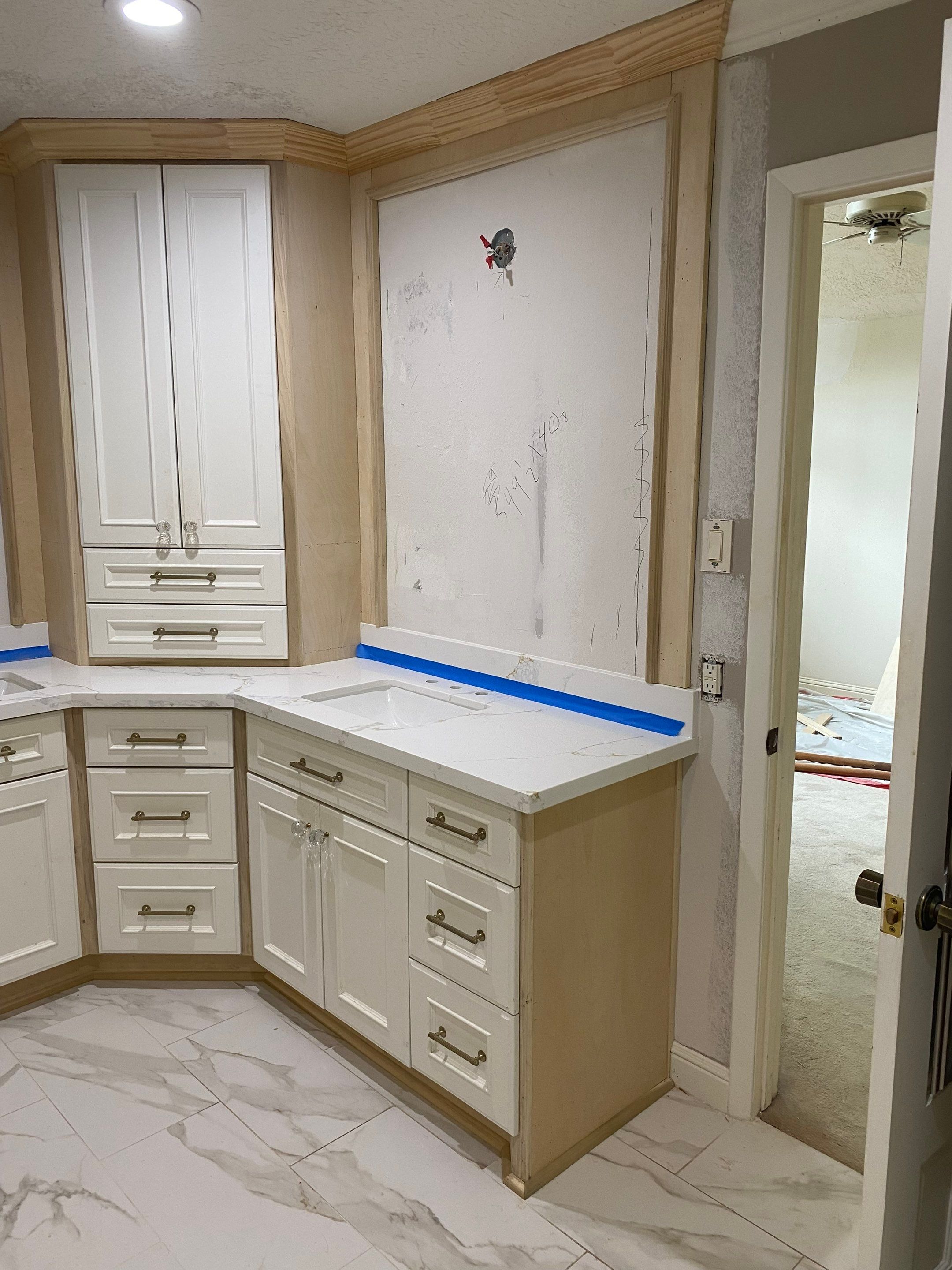 Bathroom Remodel with Water Mitigation Equipment | LT Contractors by L&T General Contractors and Restoration INC