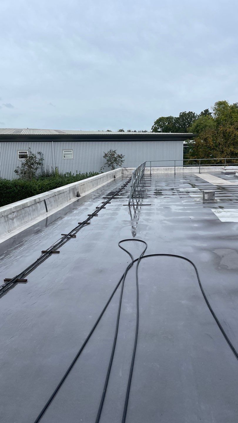EPDM (rubber) Roof Cleaning using Honda 15lpm Low Pressure Washing Machine by Ges Exterior Cleaning ltd