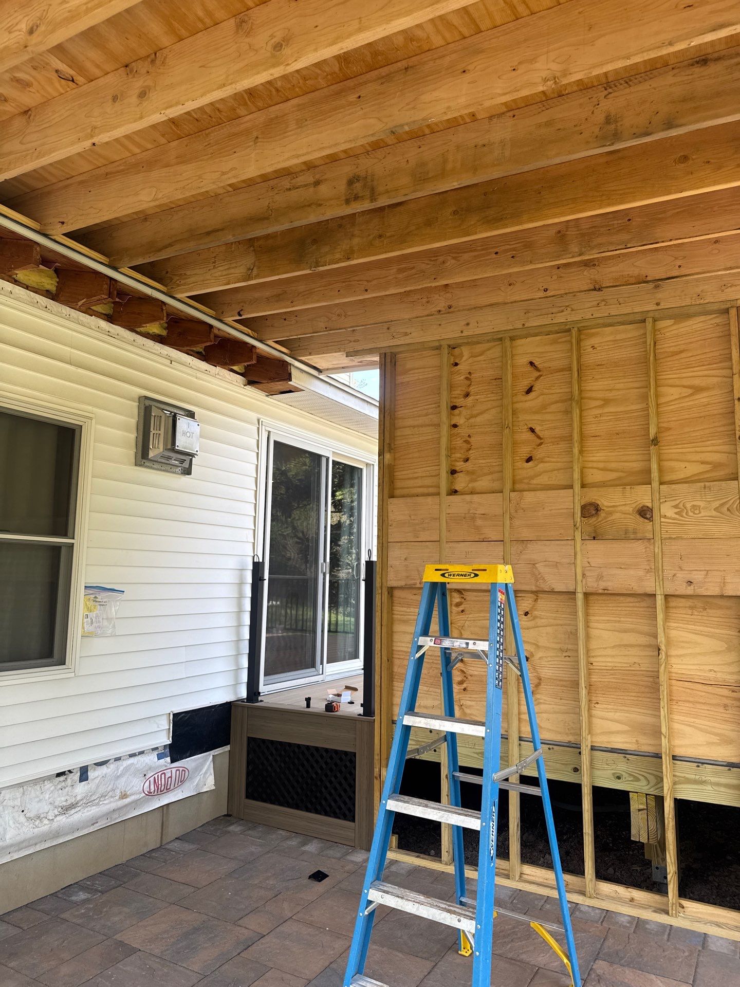 Deck Resurface with an add on roof in Princenton by deck guardian