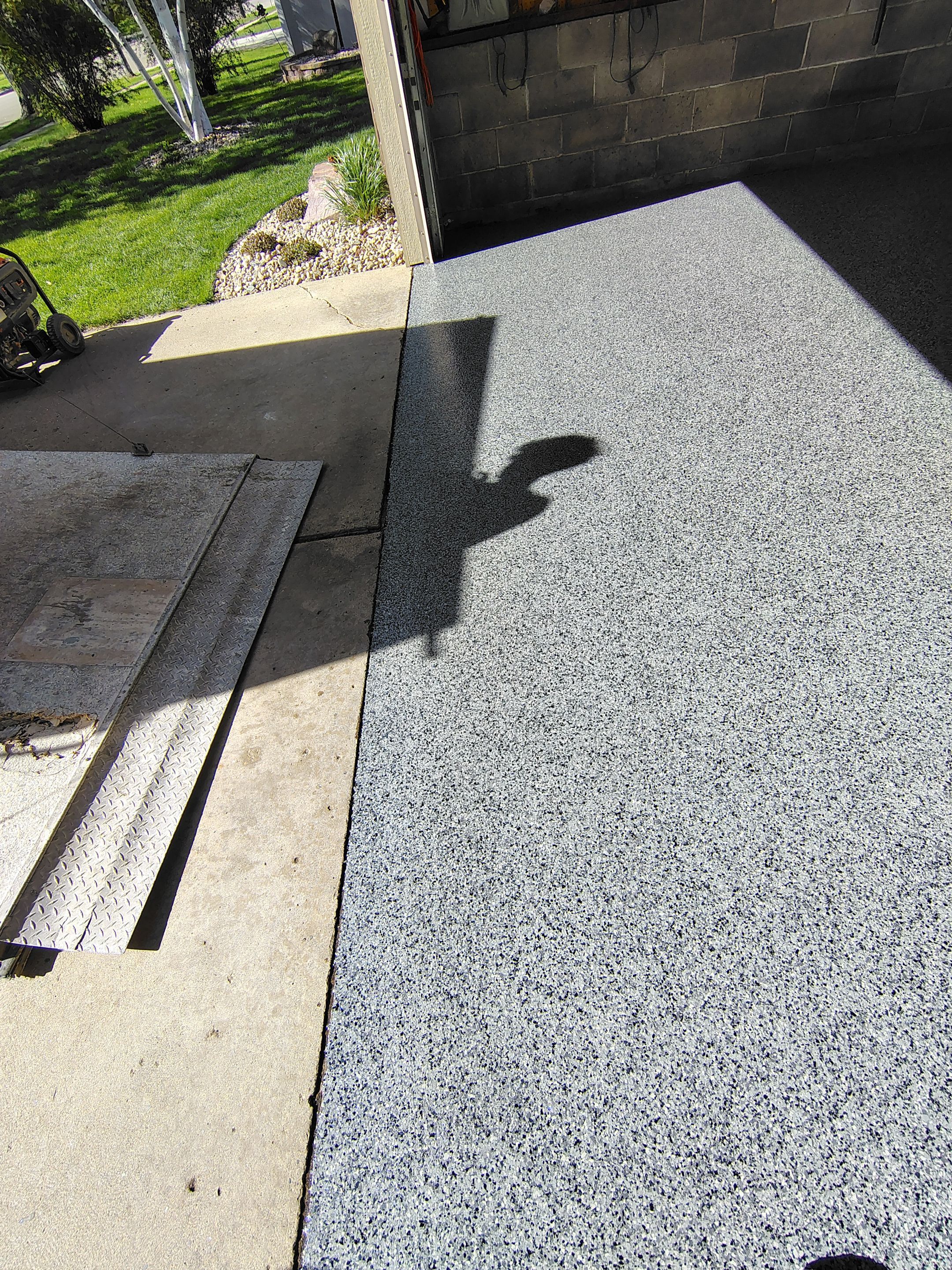 Nightfall Decorative Chip Garage Floor Coating in Luverne, Minnesota by Select Painting, Coatings & Garage Cabinets