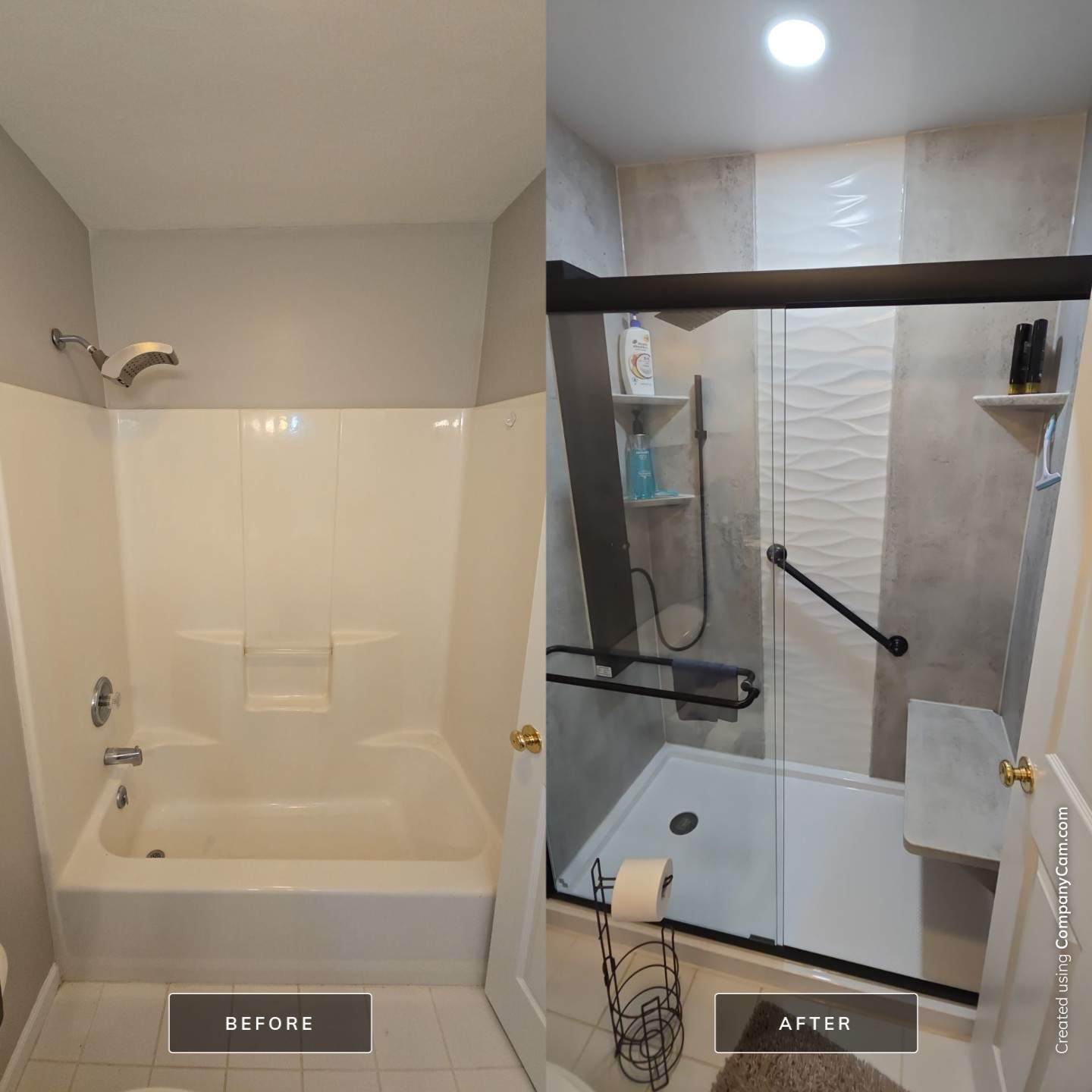 Modern Tub to Shower Conversion by BathPlanet SW Virginia