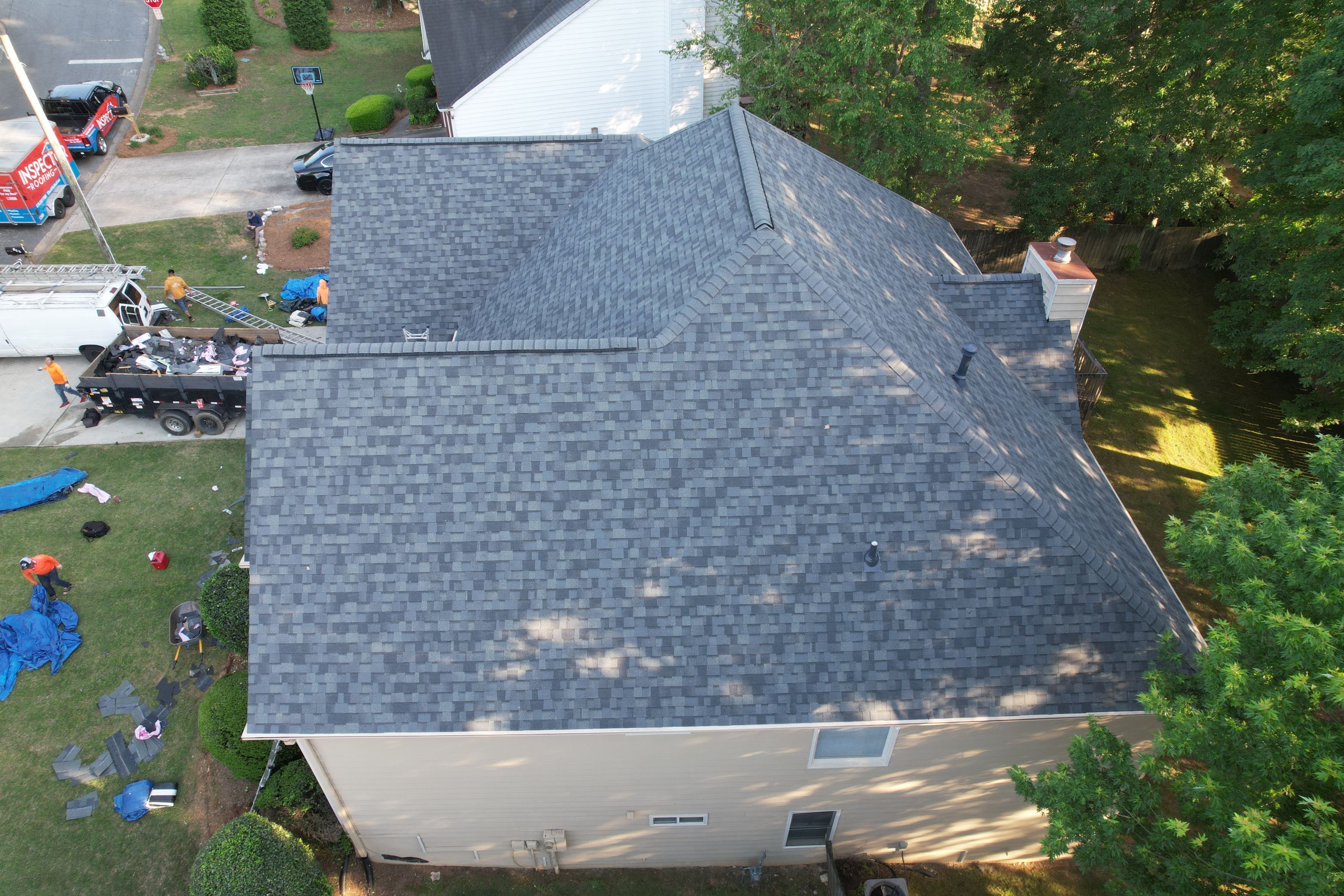 Residential Roof Replacement using Owens Corning Estate Gray by Inspector Roofing and Restoration