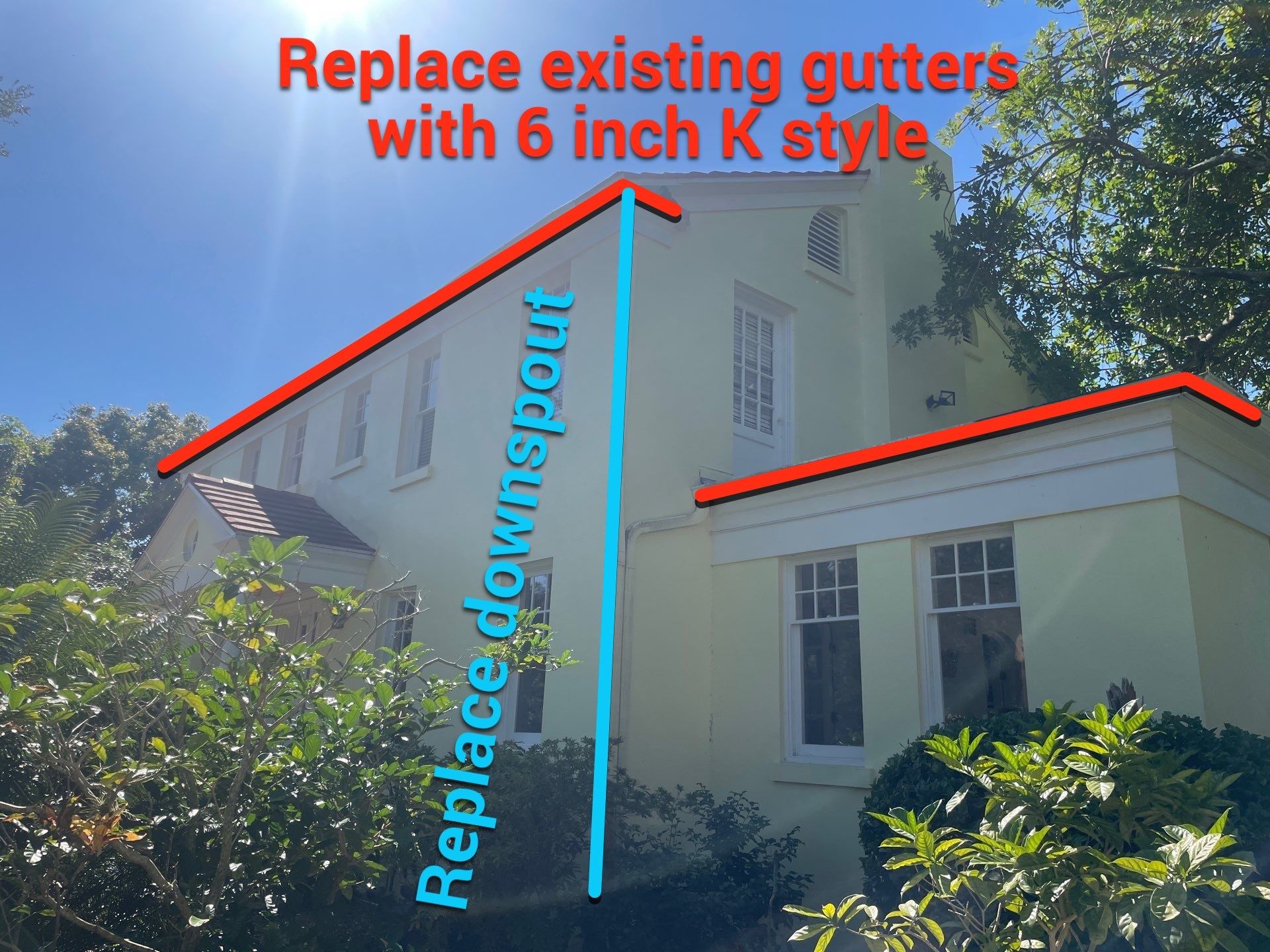White Gutters Repair and Installation in Sarasota FL by Gutter Professors