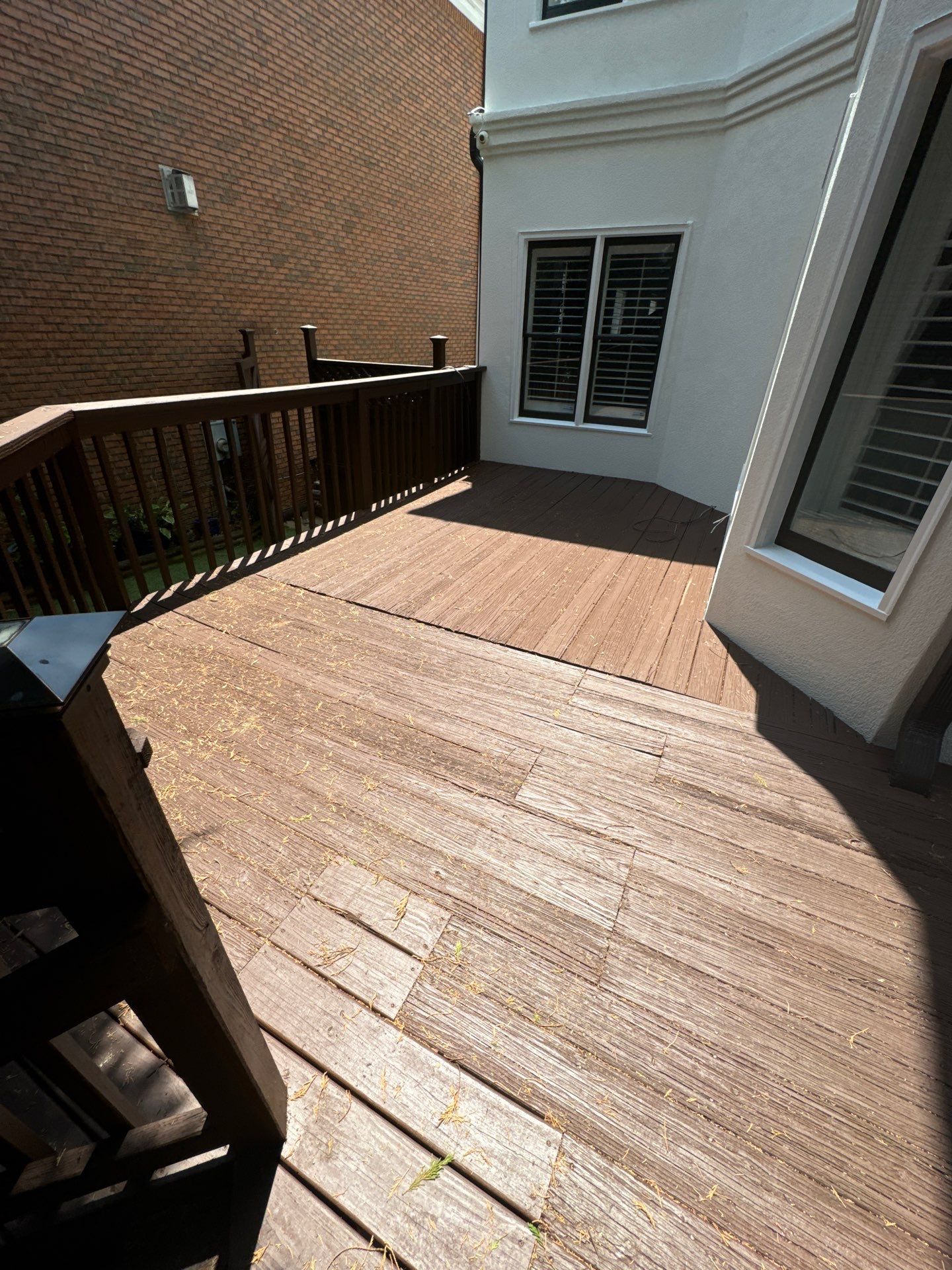Full Exterior Stucco Painting and Wood Deck Staining in Atlanta by Swift Home Renovations