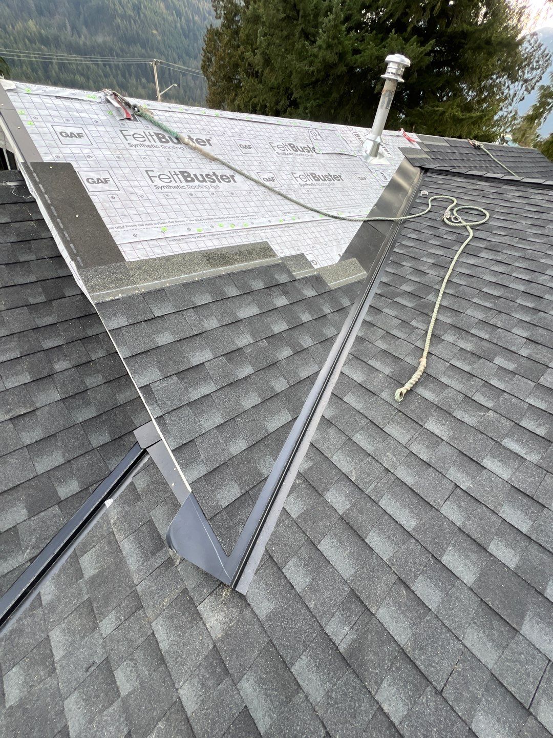 Residential Re-Roof using GAF Timberline HDZ Charcoal by Top Notch Roofing Inc