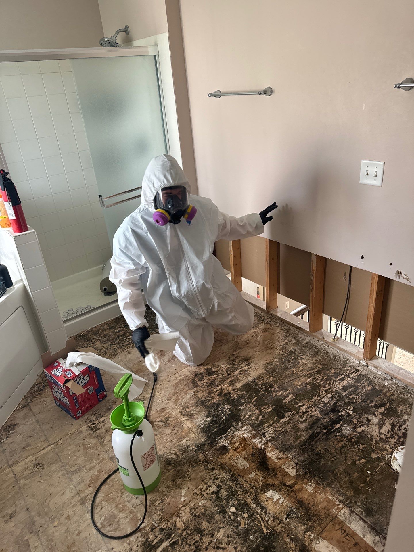 Toilet supply line break in 2nd level Master Bathroom by Chicagoland Water Medics