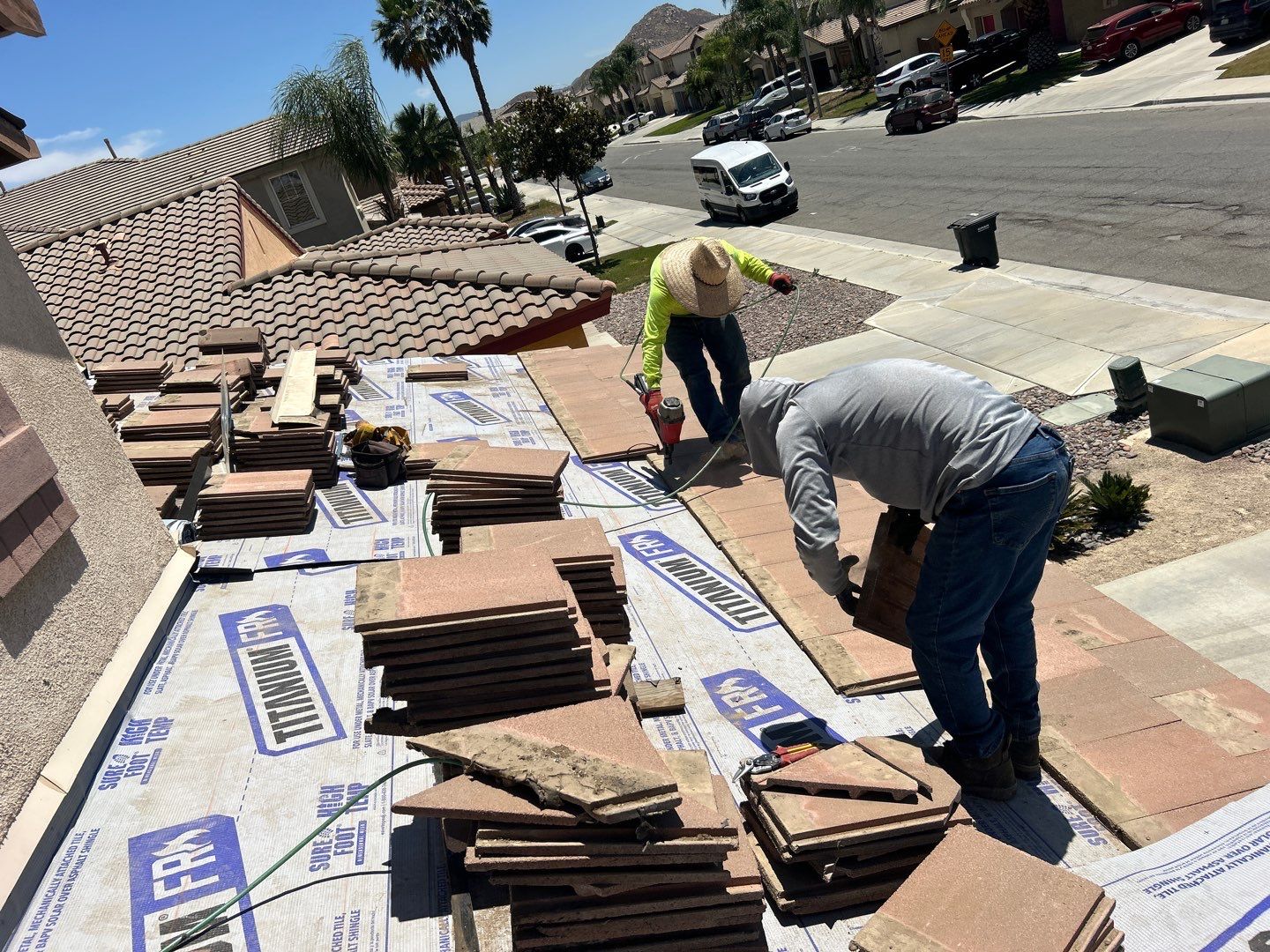 Complete Concrete Tile Roof Replacement and Solar Integration in San Jacinto by Reliable Roofing San Diego Inc.