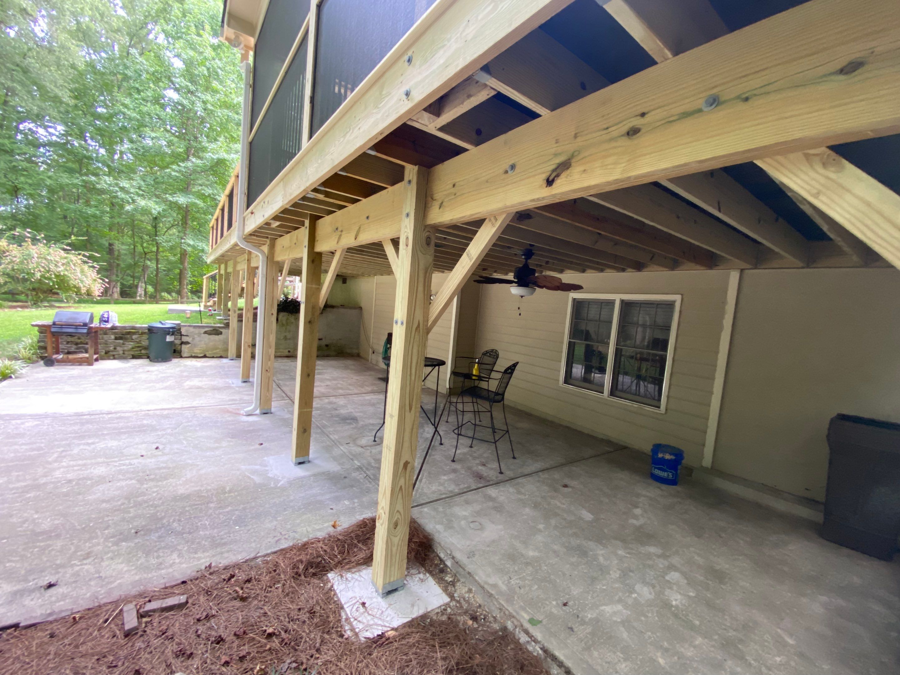 Custom Elevated Wood Deck and Screened Porch in Marietta by Swift Home Renovations