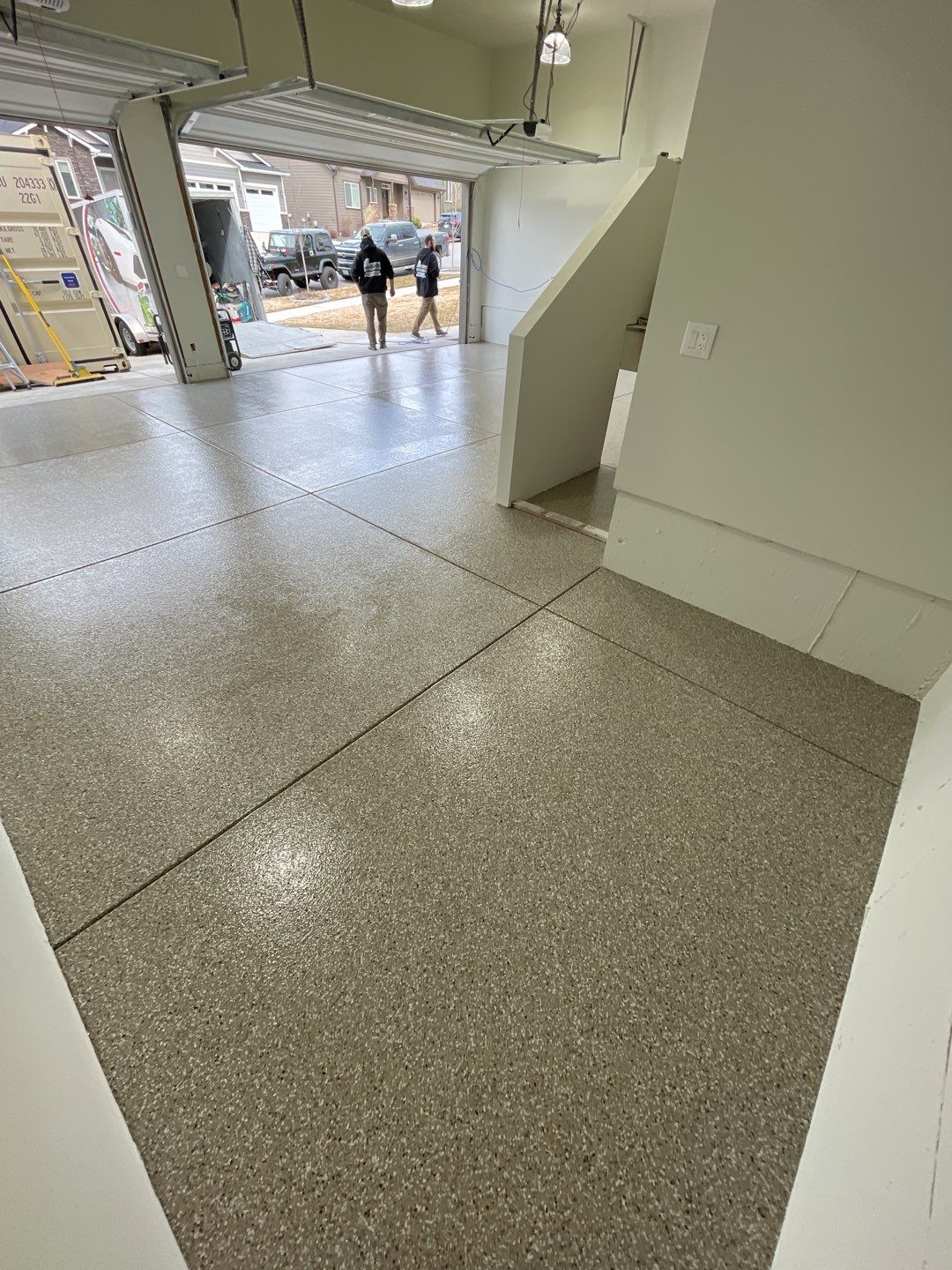 Garage Transformation using Pebble Beach by Croc Coatings, LLC