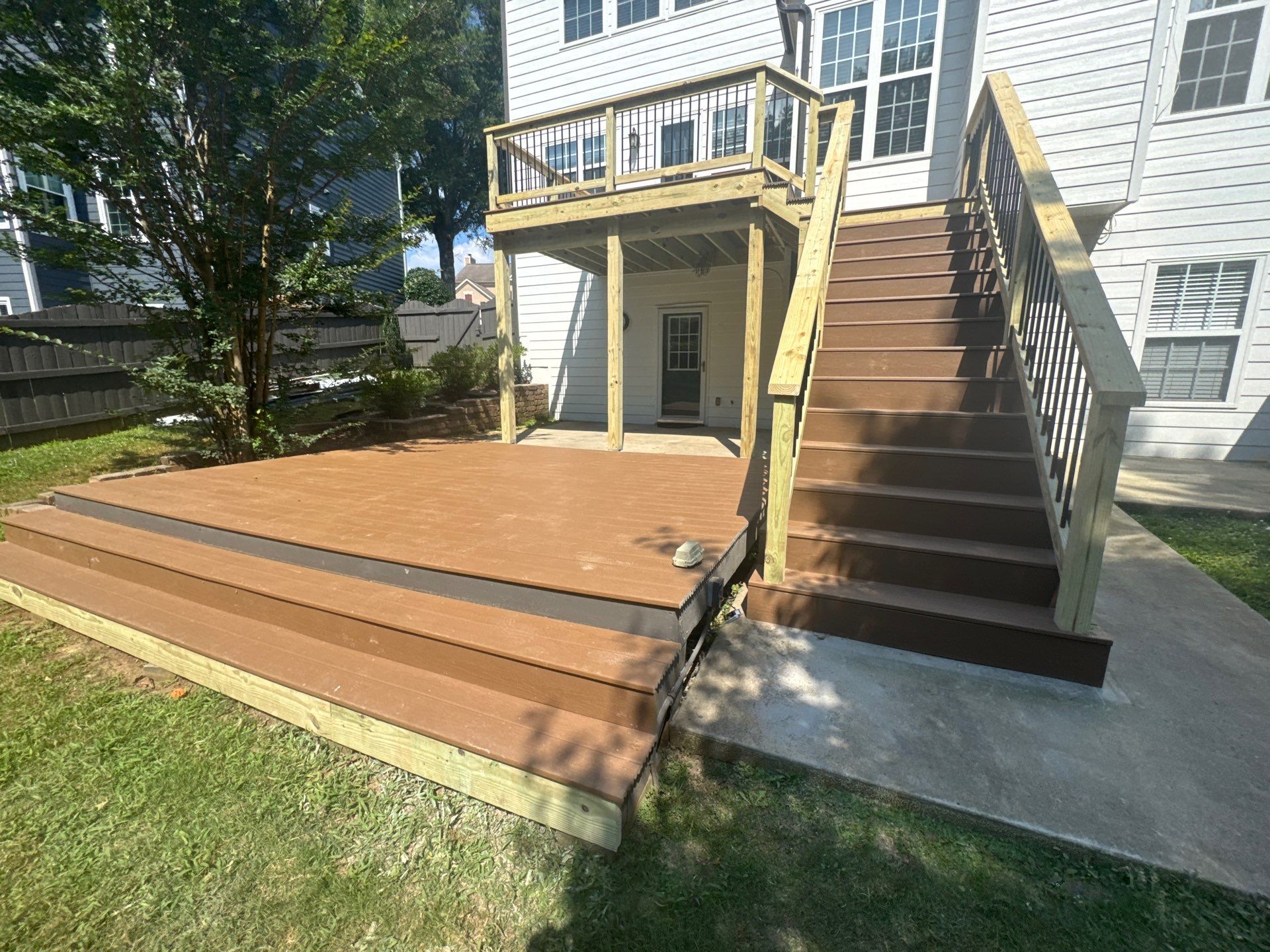 Multi-Level Composite Deck and Porch Renovation in Kennesaw by Swift Home Renovations