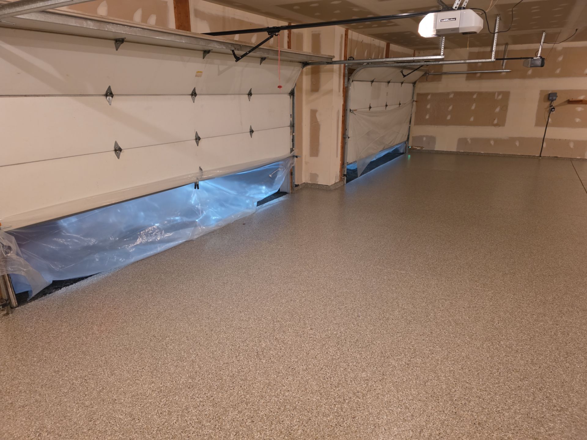 Garage Transformation using Pebble Beach by Croc Coatings, LLC