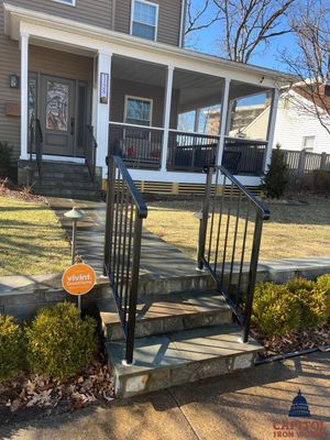 Modern Aluminum Porch & Walkway Railings – Residential Entry – Arlington, VA