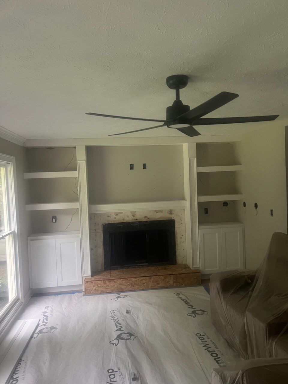 Modern Fireplace Transformation and Custom Built-In Installation in Mableton by Swift Home Renovations